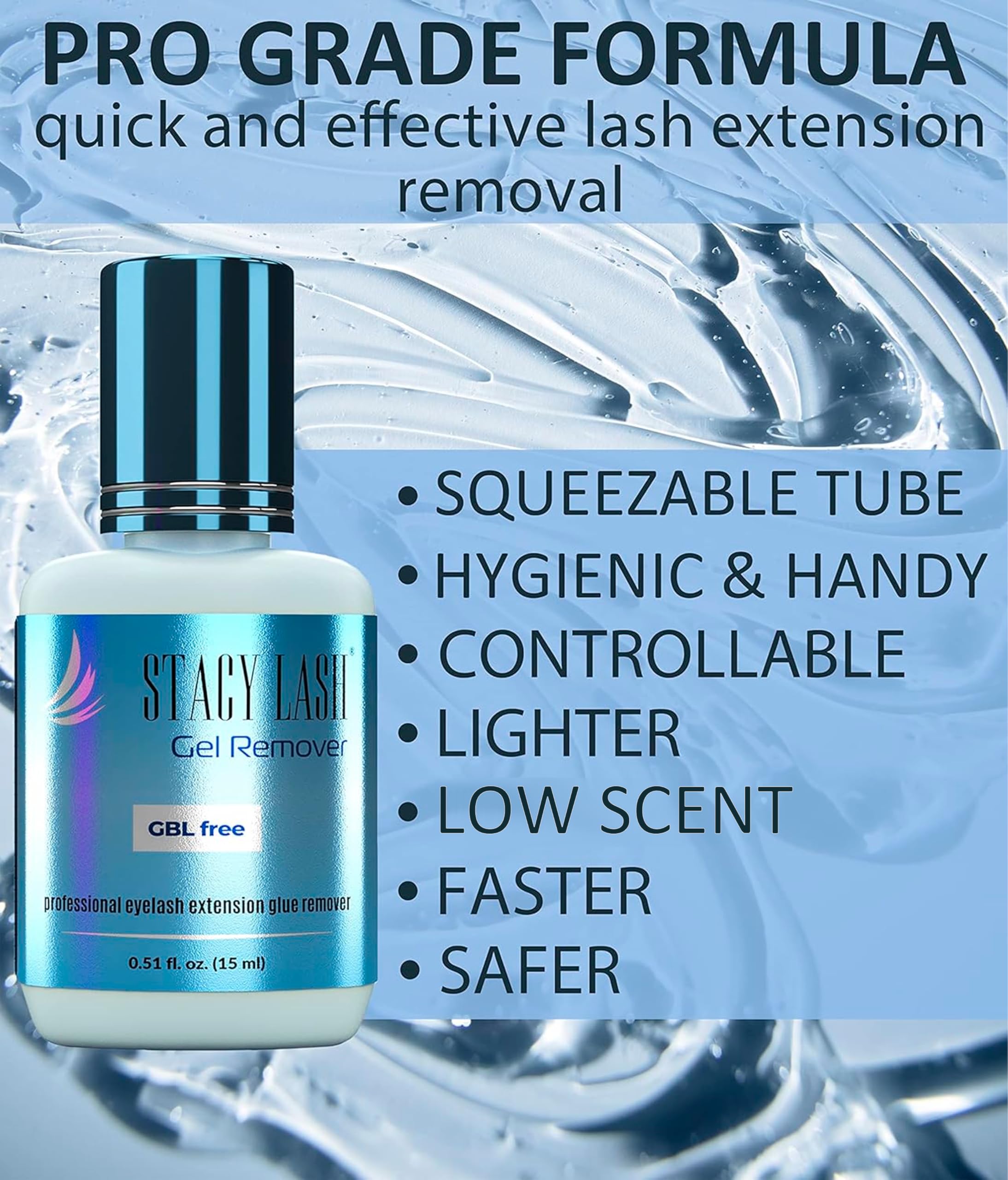 Lash Remover For Lash Extensions By Stacy Lash (0.51 Fl.Oz / 15 Ml) Eyelash Extension Remover / 60 Sec Dissolution Lash Glue Rem