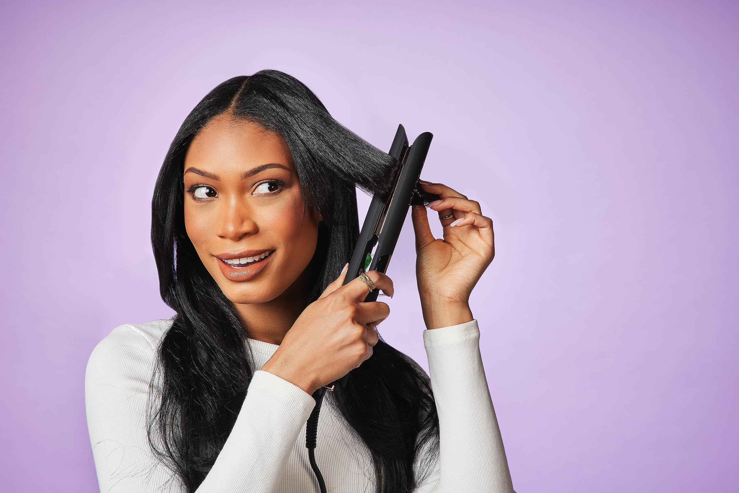 Sutra Professional Ir2 Flat Iron | Ionic Infrared, 1-Inch Rose Gold Titanium Plate - Hair Straightener With Adjustable Digital T