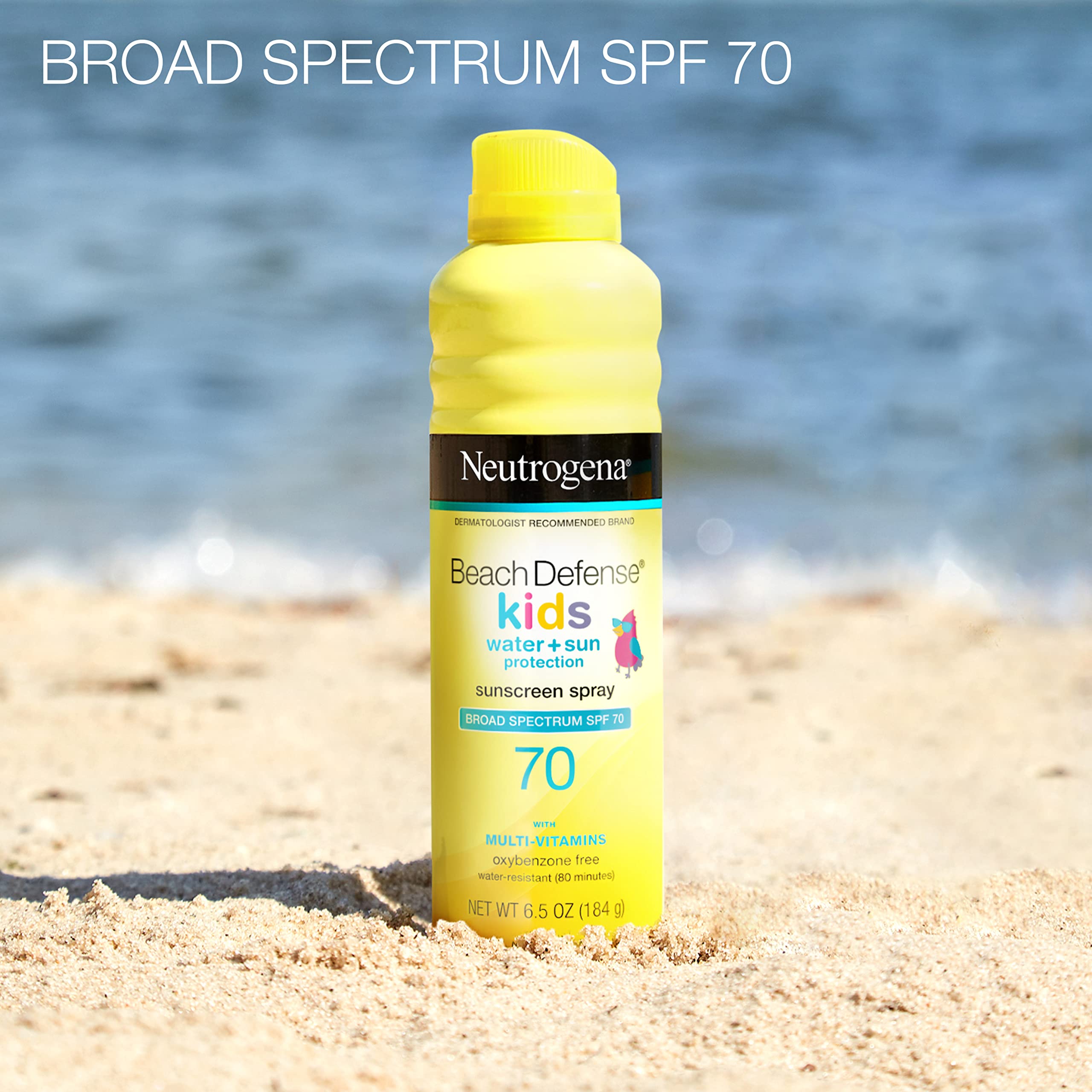 Neutrogena Beach Defense Kids Sunscreen Spray, Water-Resistant Sunscreen Spray For Children, Broad Spectrum Spf 70 For Uva/Uvb P