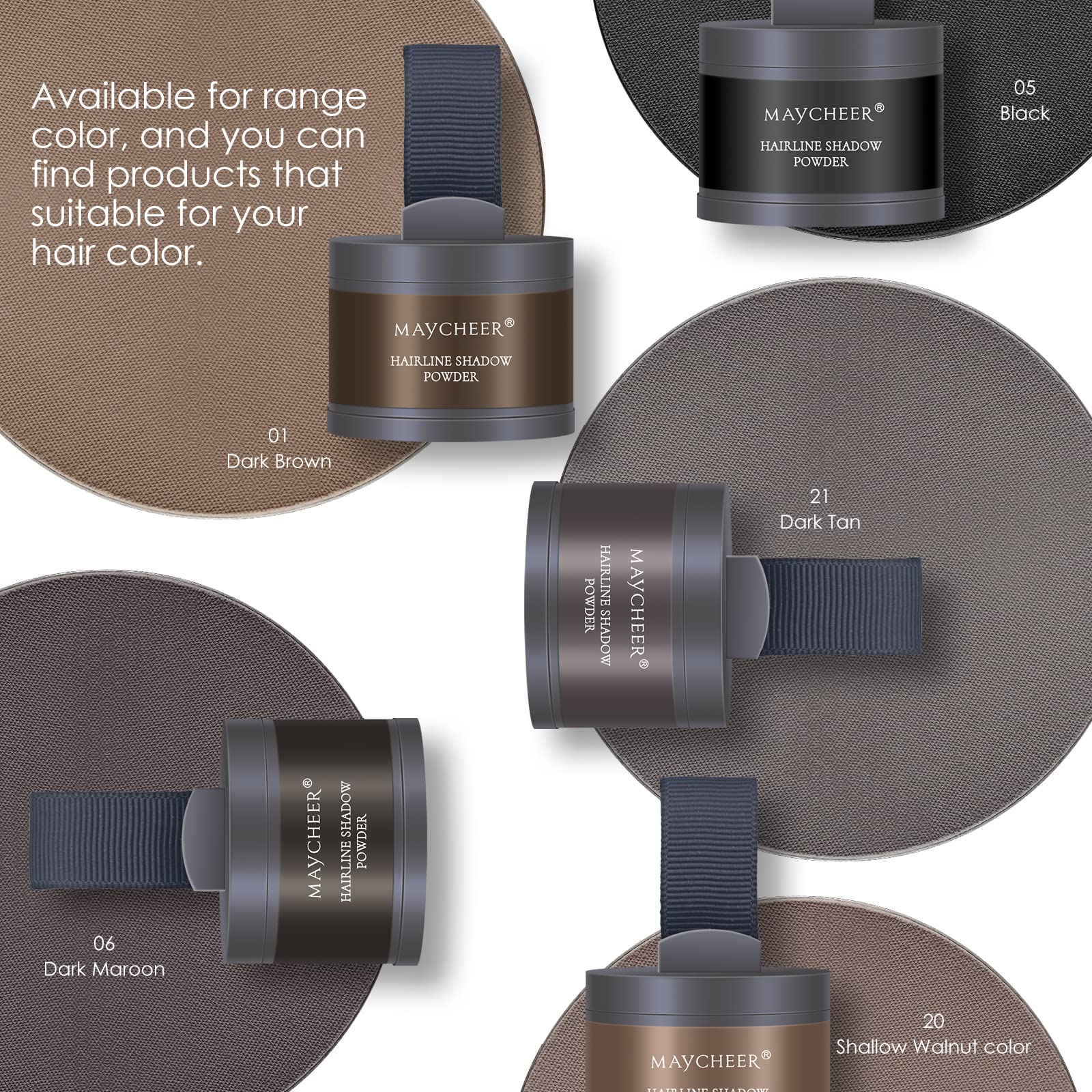Freeorr Root Touch Up Powder For Women And Men, Hair Thinning, Hairline Shadow And Gray Coverage #21 Dark Tan