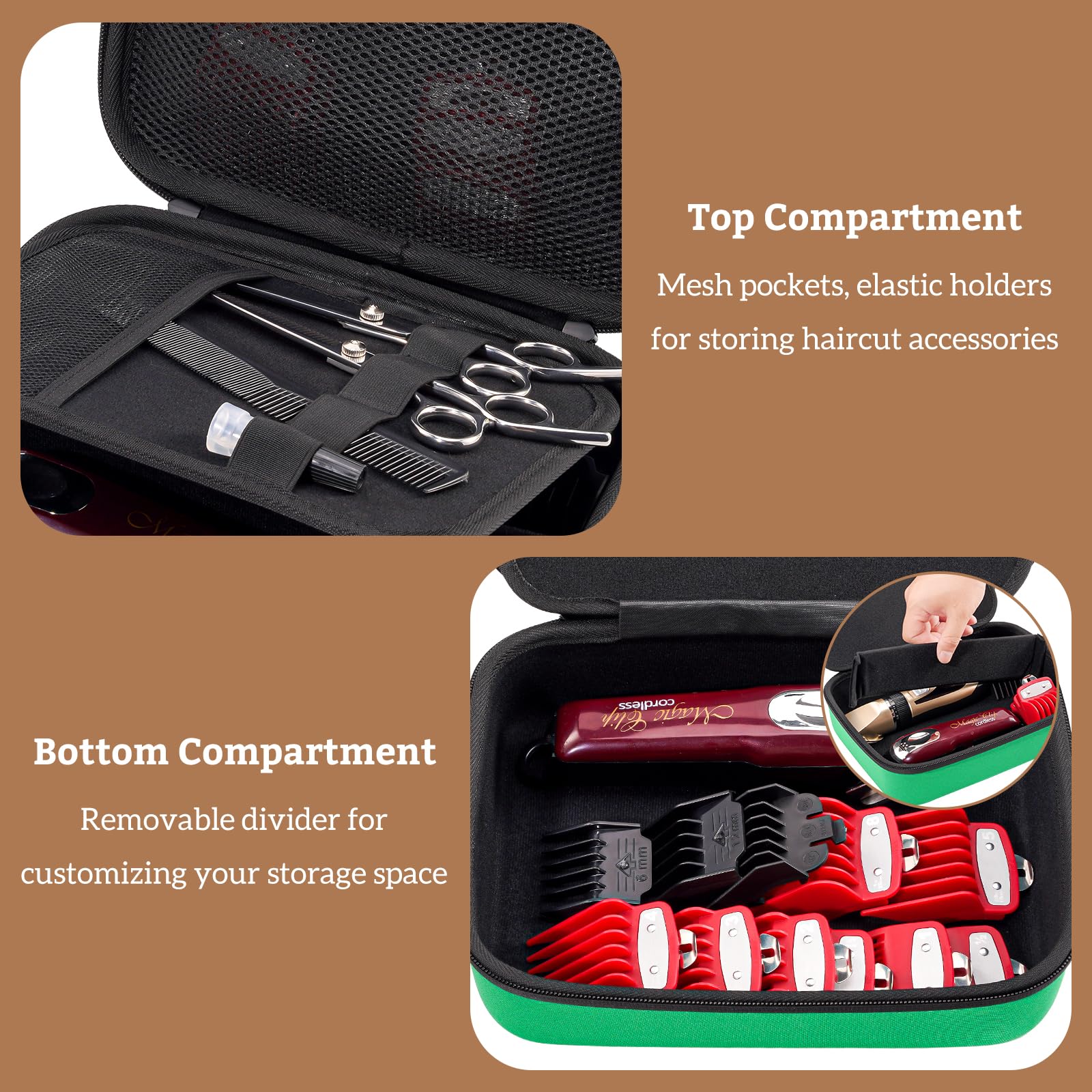 Procase Hard Travel Case For Hair Clippers, Hair Cutting Barber Supplies Holder, Trimmer Organizer Storage Bag For Hatteker/Onei