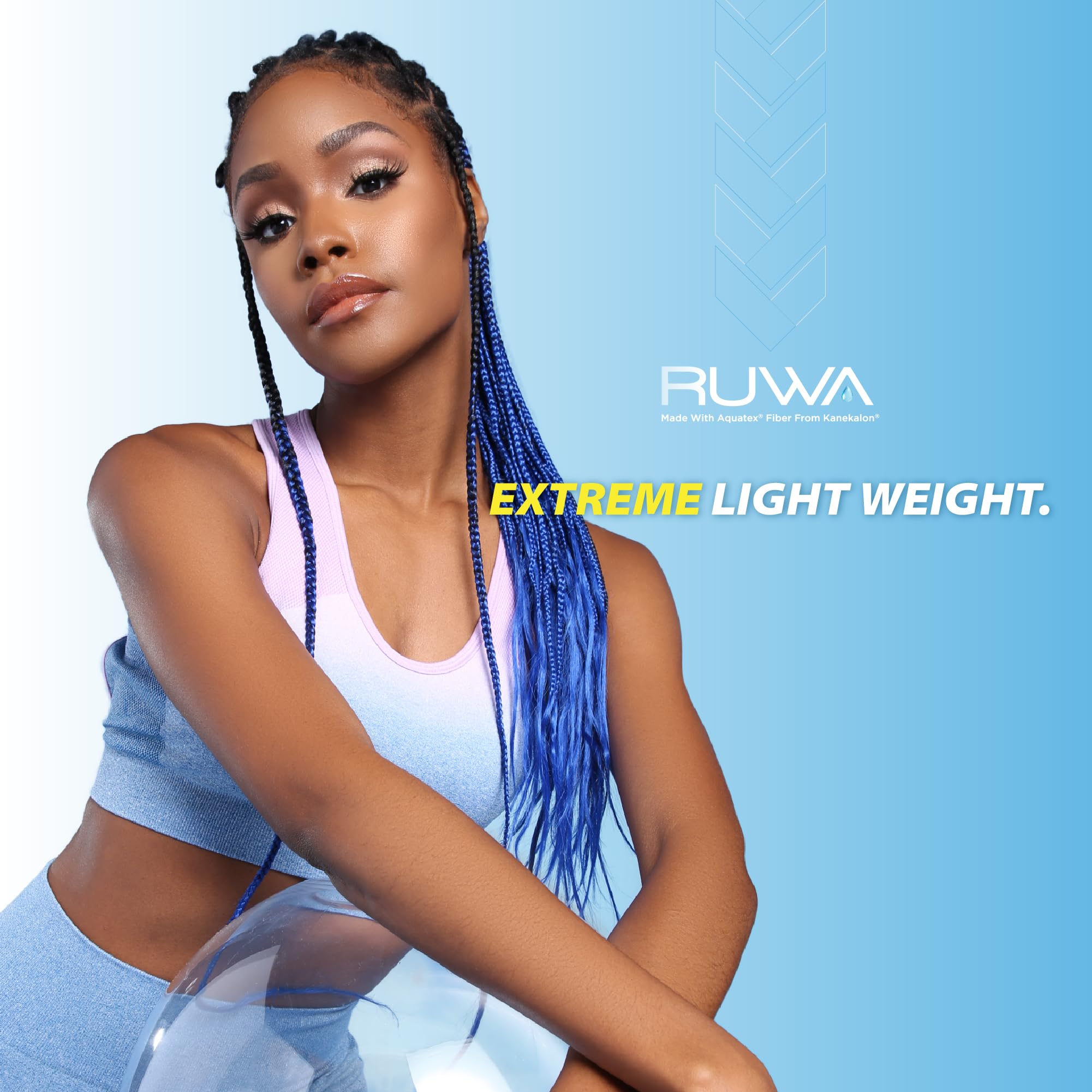 Sensationnel Ruwa Prestretched Braiding Hair - 3X Ruwa 18Inch Water Repellent Kanekalon Fast Dry Synthetic Braid - 3X Ruwa 18 In
