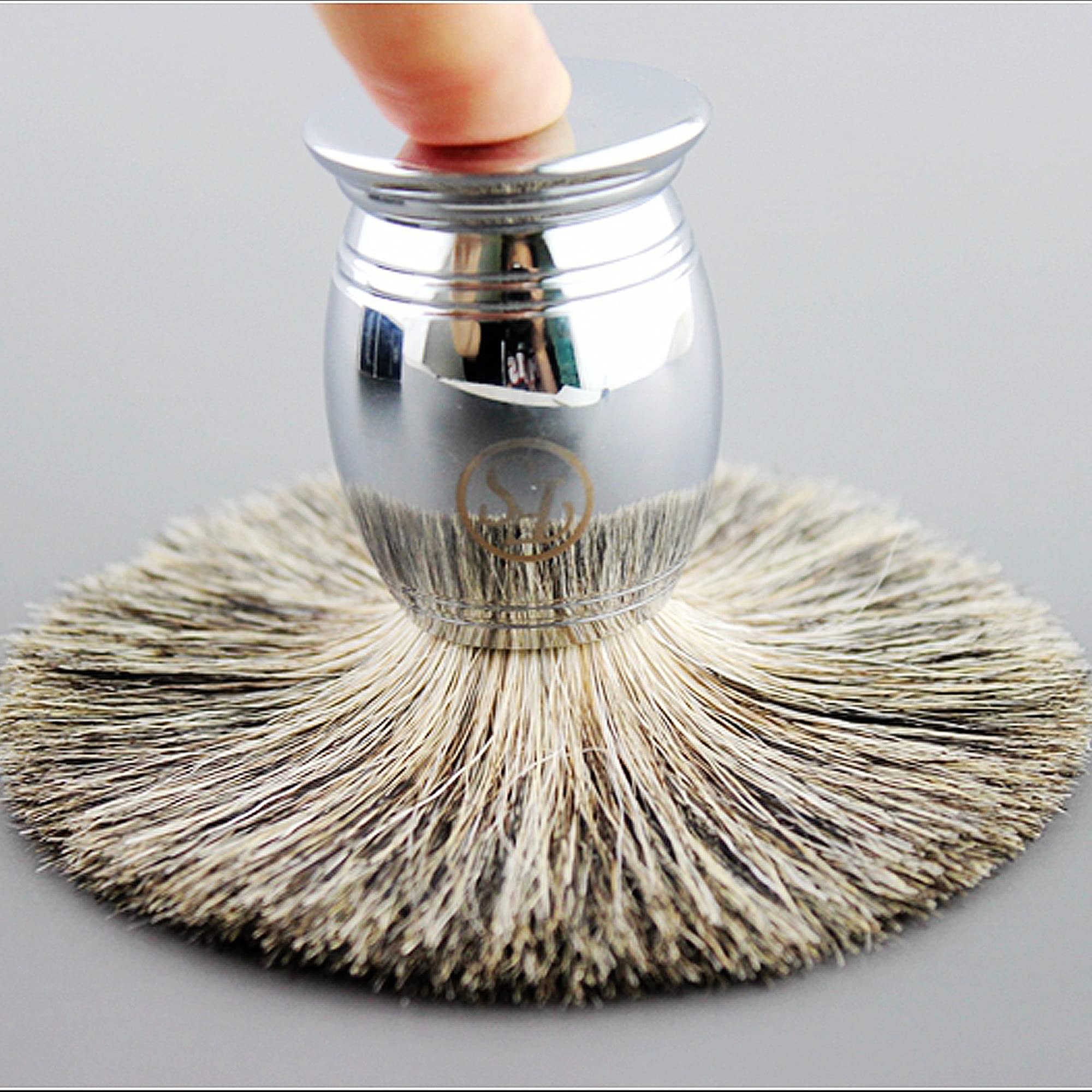 Shaving Brush For Men, Synthetic Hair Chrome Metal Best Brush For Personal And Professional Shaving Hair Salon Tool Gifts For Fr