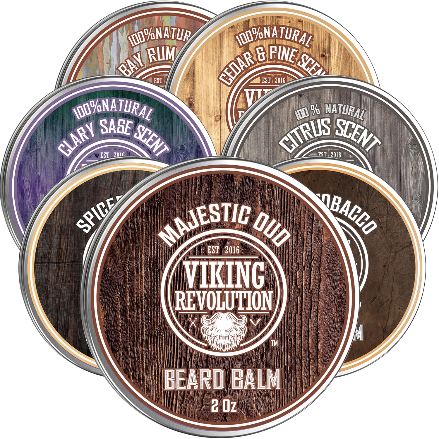 Viking Revolution Majestic Oud Beard Balm - Beard Butter With Argan Oil, Beard Softener For Men With Jojoba Oil - Beard Moisturi