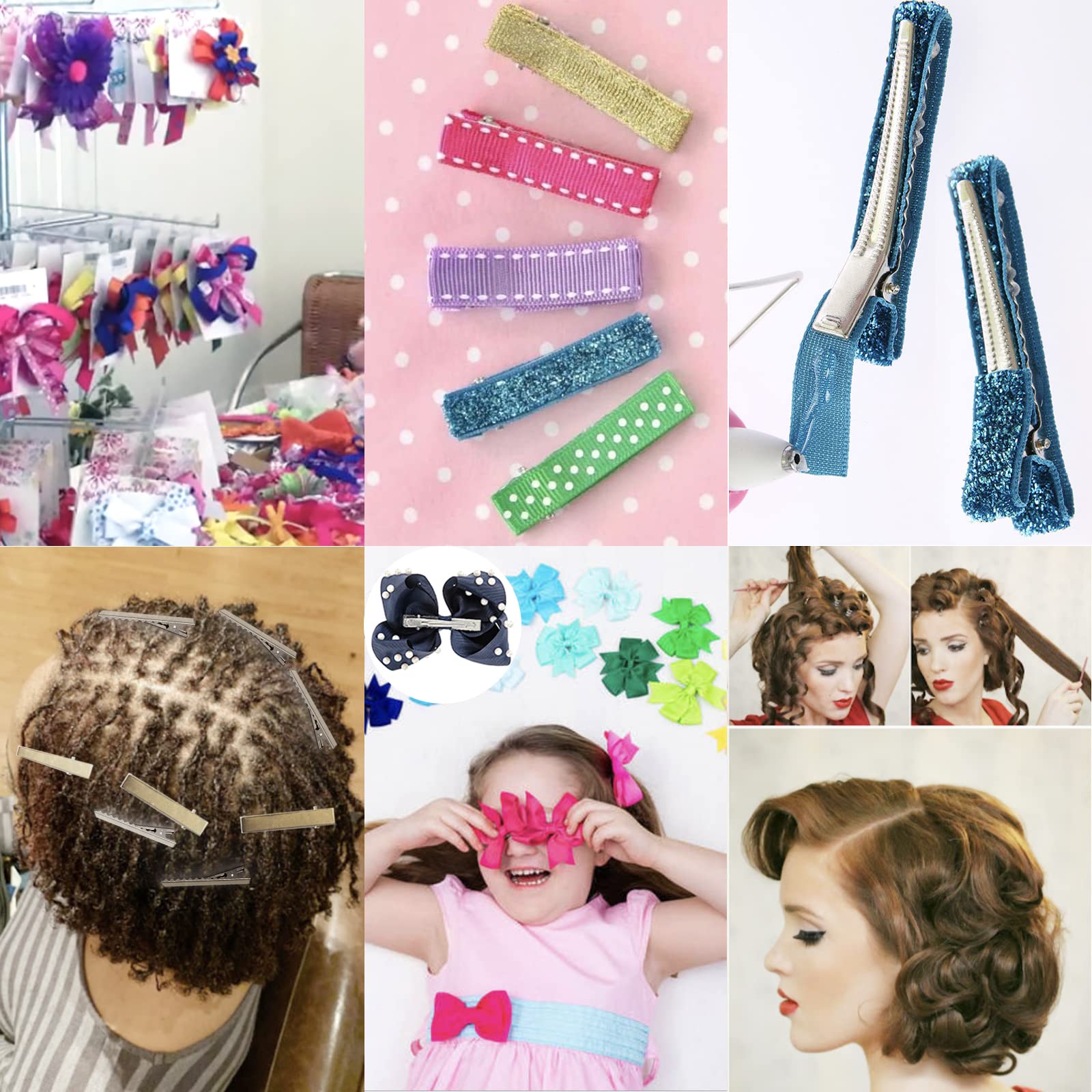 Tserofay 60Pcs Alligator Hair Bows Clips For Crafts,(7.5Cm/ 3'') Diy Bow Clips Bulk, Gator Metal Clip, Hairdresser Clips For Bow