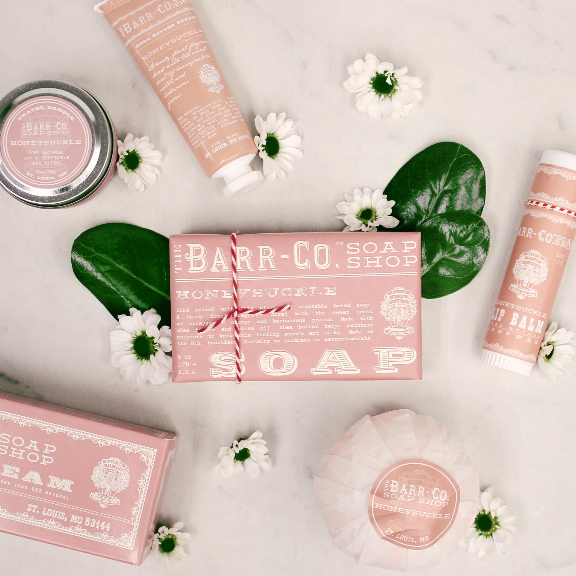 Barr-Co. Soap Shop Hand Cream Honeysuckle, Sweet Honeysuckle Nectar Aroma, Hand Cream For Dry & Cracked Hands, Shea Butter Cream