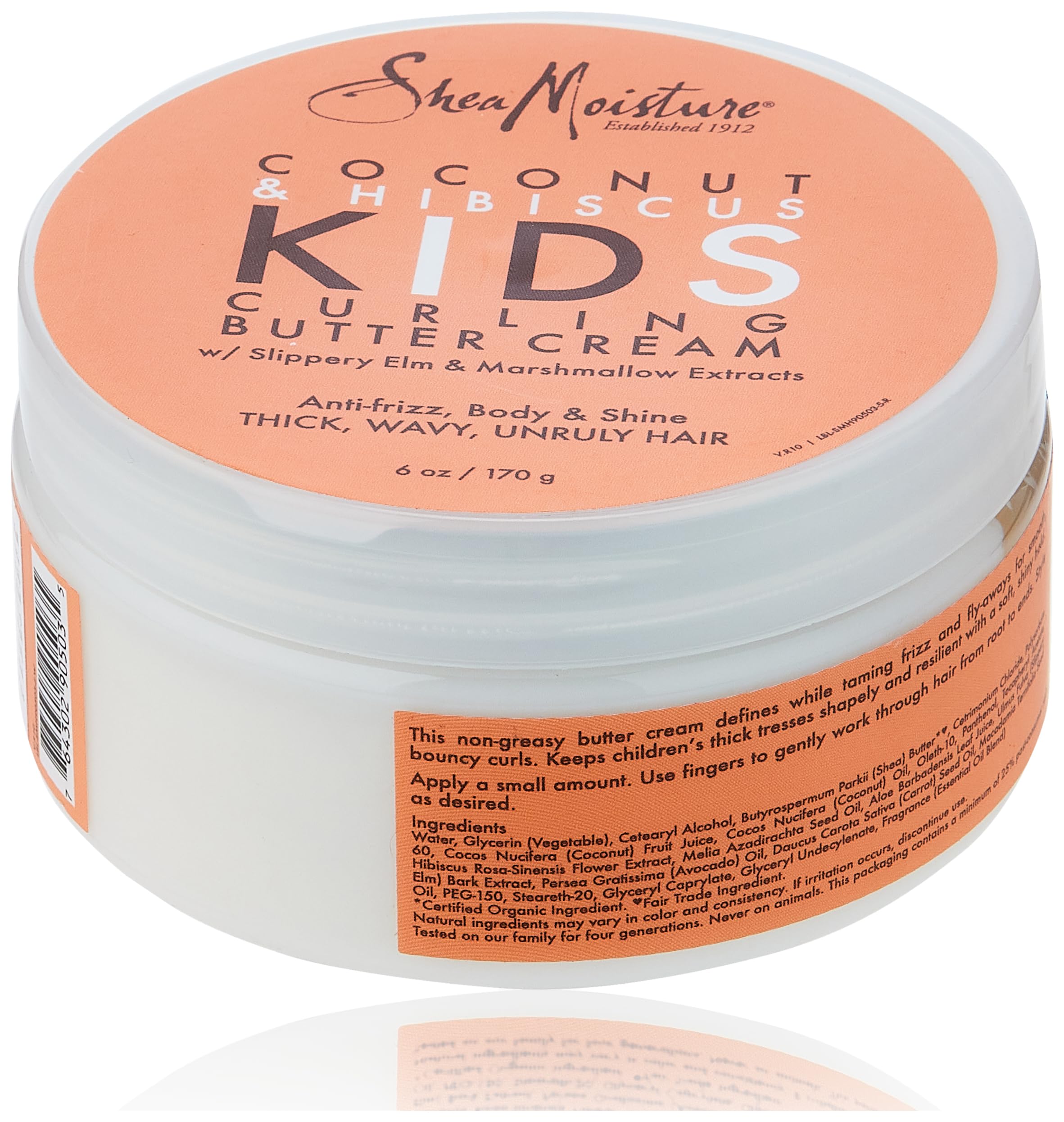 SheaMoisture Kids Curling Cream Coconut/Hibiscus 6 Ounce Jar (177ml) (2 Pack)