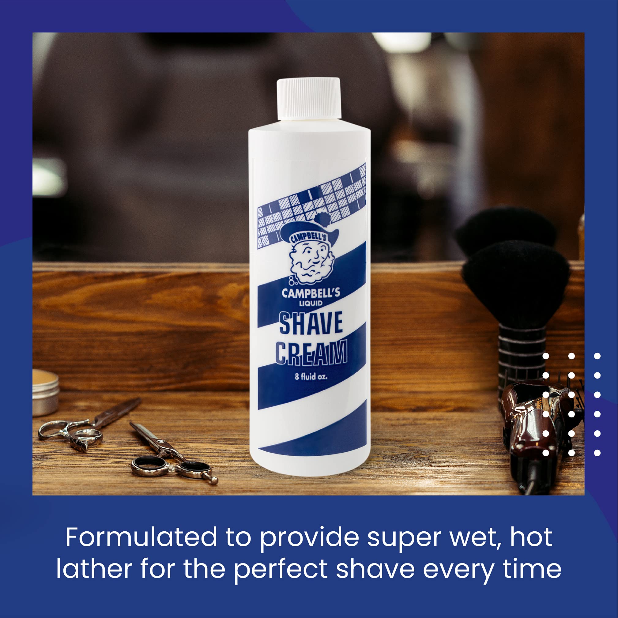 Campbells Liquid Shave Cream, Barber Shaving Cream, Professional Shaving Supplies And Products, 8 Ounces, (Pack Of 3)