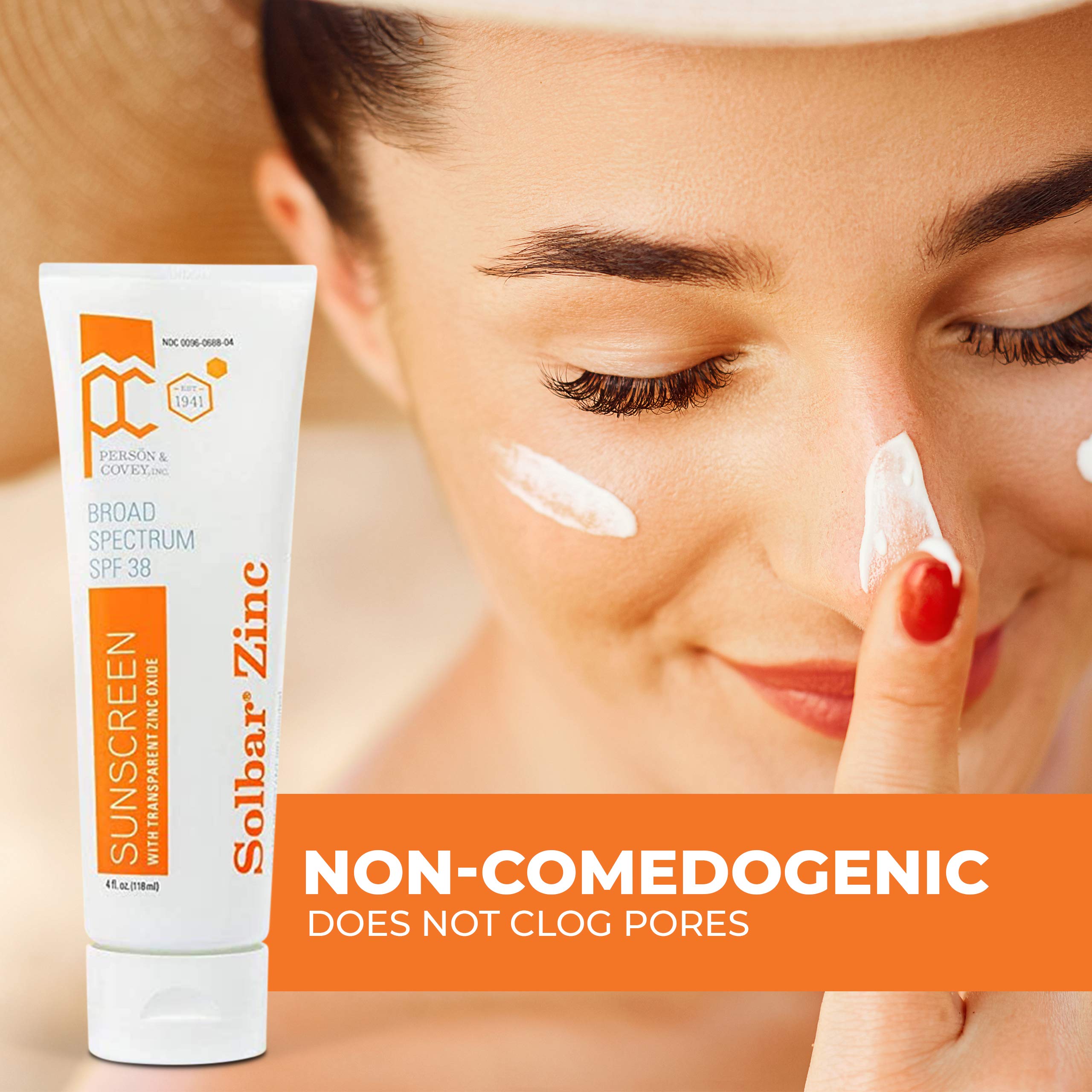 Solbar Sunscreen Zinc Unscented Transparent Cream Spf 38, 4 Oz