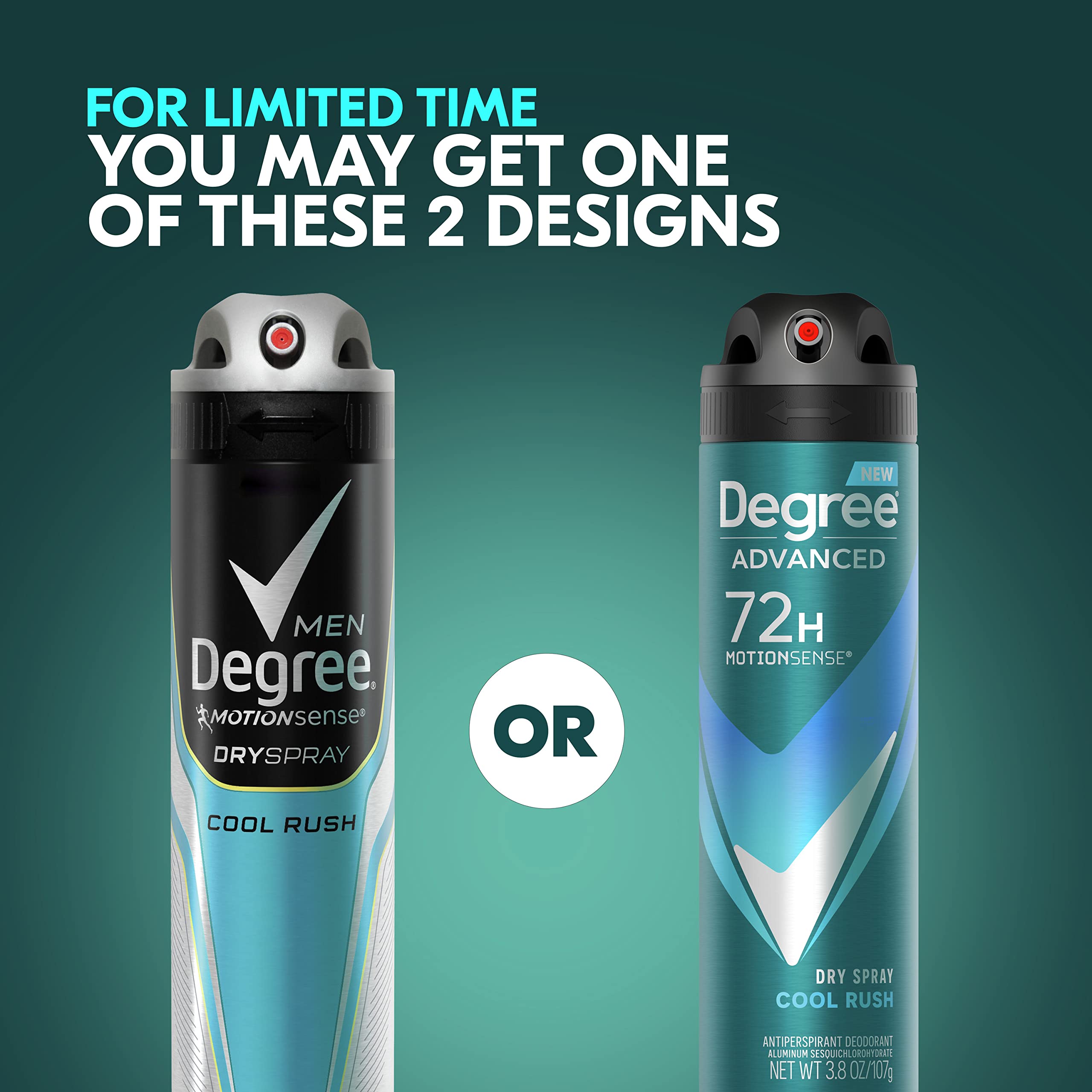Degree Men Antiperspirant Deodorant Dry Spray Cool Rush 3 Count Deodorant For Men With Motionsense Technology 3.8 Oz