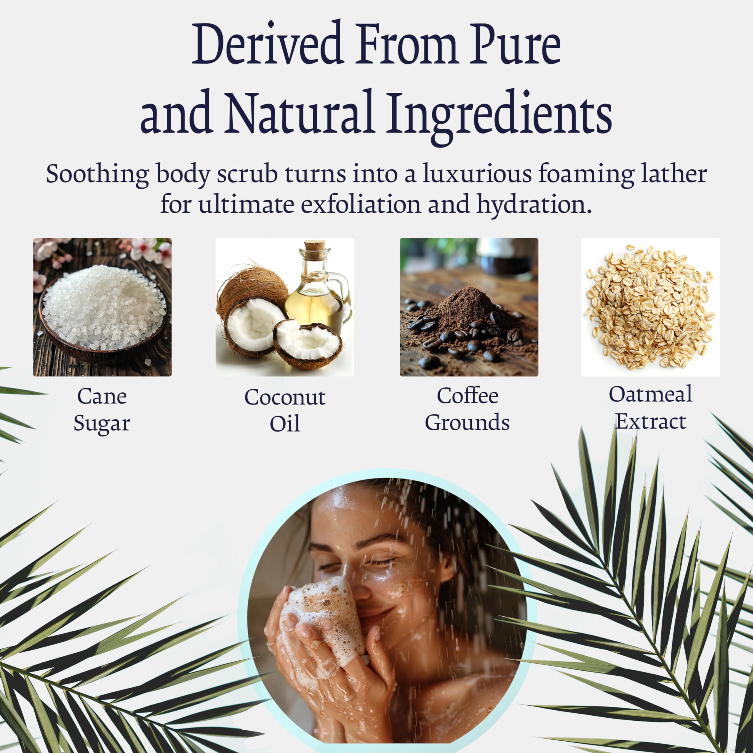 Coconut Coffee Sugar Body Scrub, Exfoliating Sugar Scrub That Foams To Moisturize And Exfoliate The Body, Hands, And Feet, Exfol