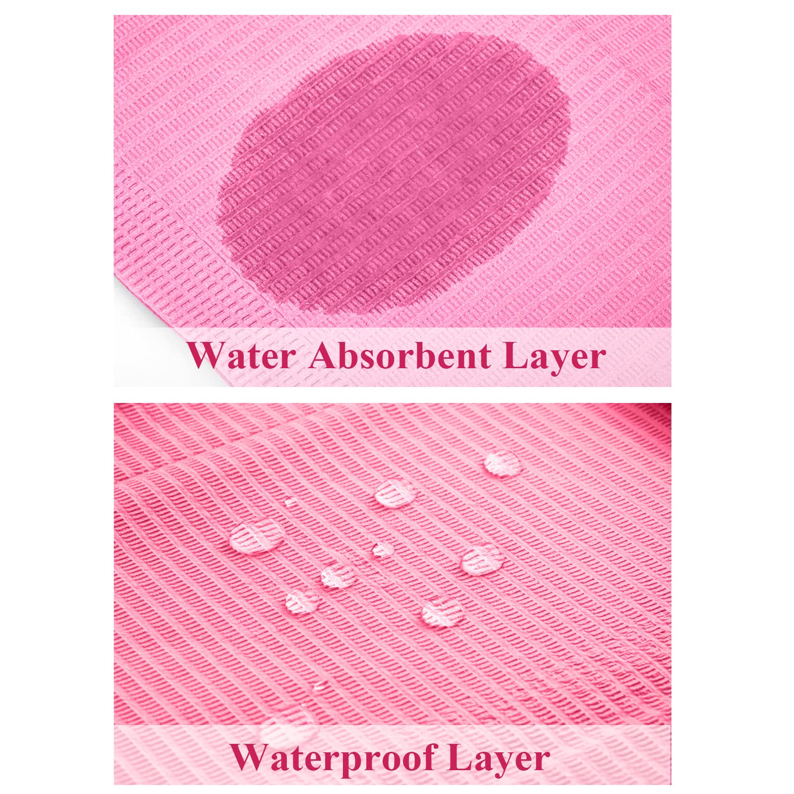 Bucice 50Pcs Disposable Nail Art Table Towels 3 Ply Tissue Waterproof Lap Cloths 13'' X 18'' Waterproof Dental Bibs For Patients