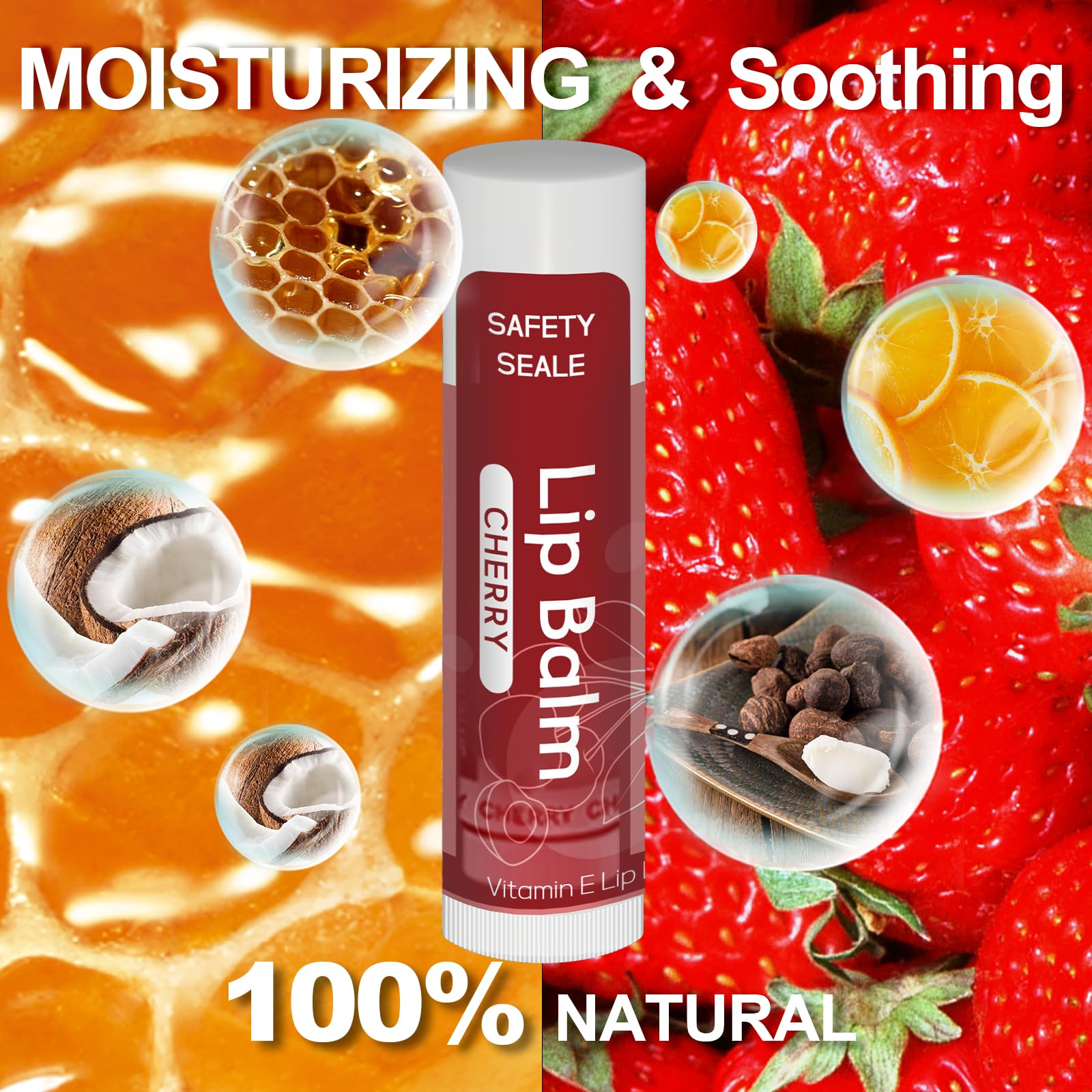 64 Pack Natural Lip Balm Bulk With Vitamin E And Coconut Oil - Moisturizing Dry Cracked Lips, Mini Chap Stick Gifts For Kids Wom