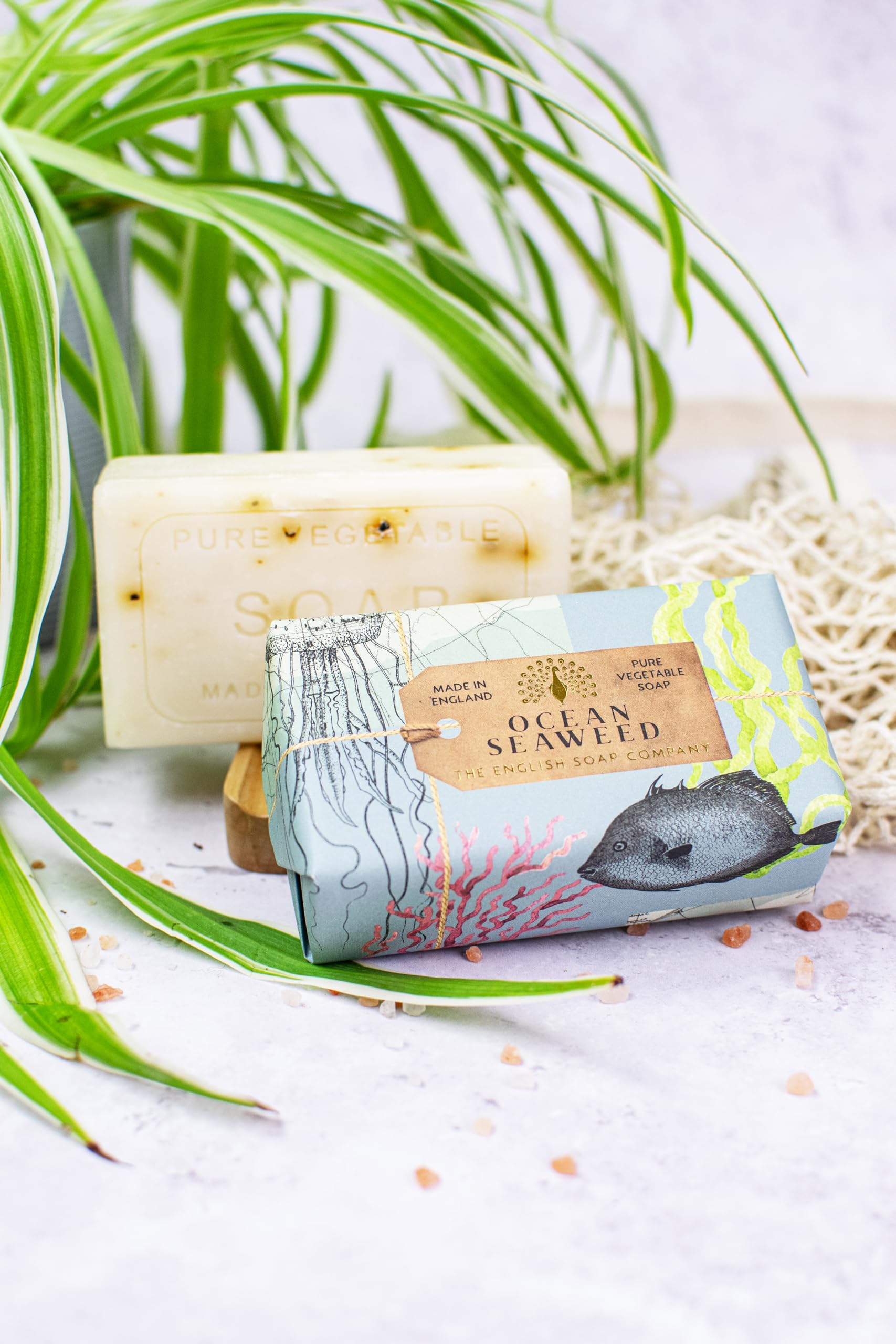 The English Soap Company Anniversary Wrapped Soap Bar, Luxury Seaweed Shea Butter Soap Bar, Exfoliating Soap Bar For Face And Bo