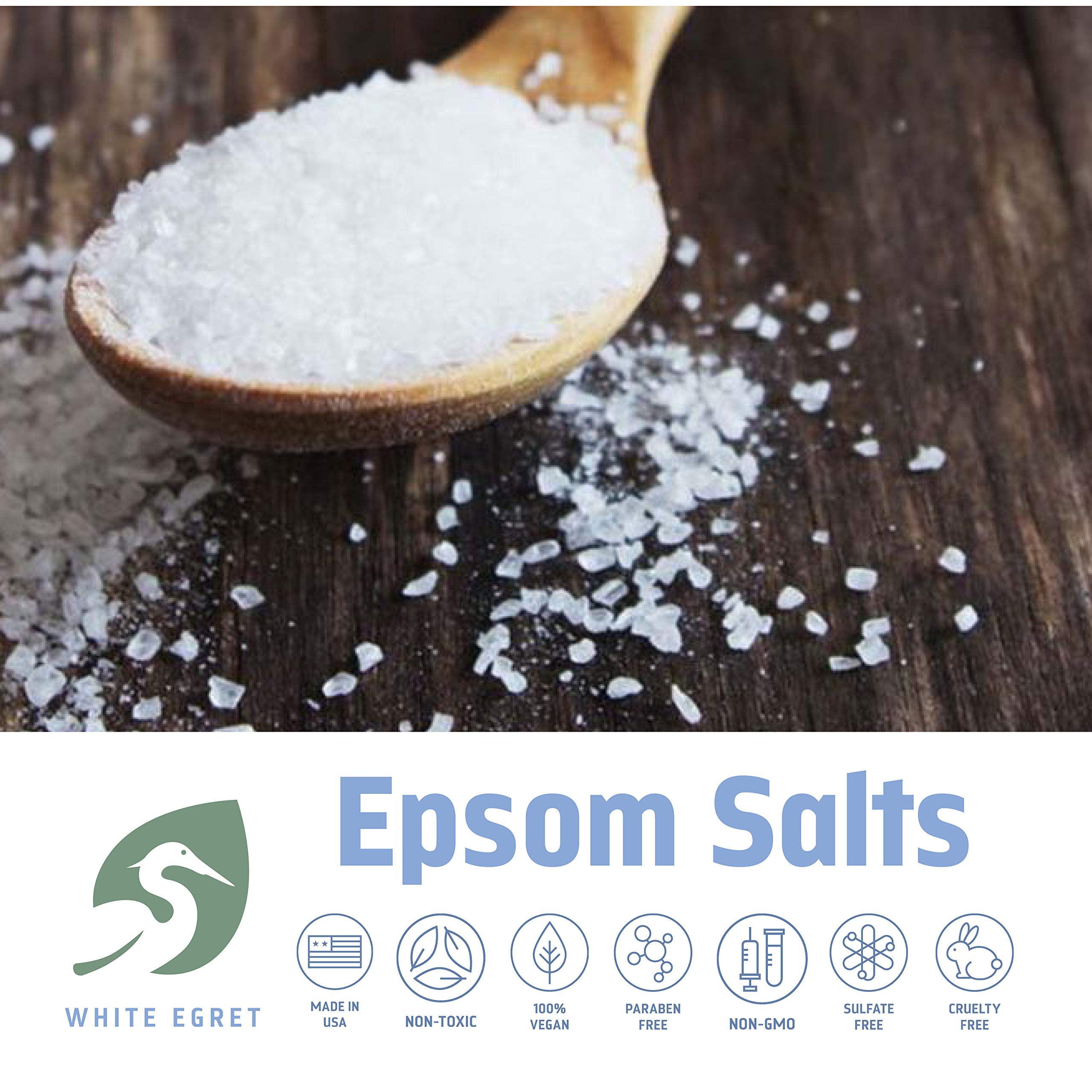 White Egret Pharmaceutical Grade Bath Epsom Salt, 30 Ounce