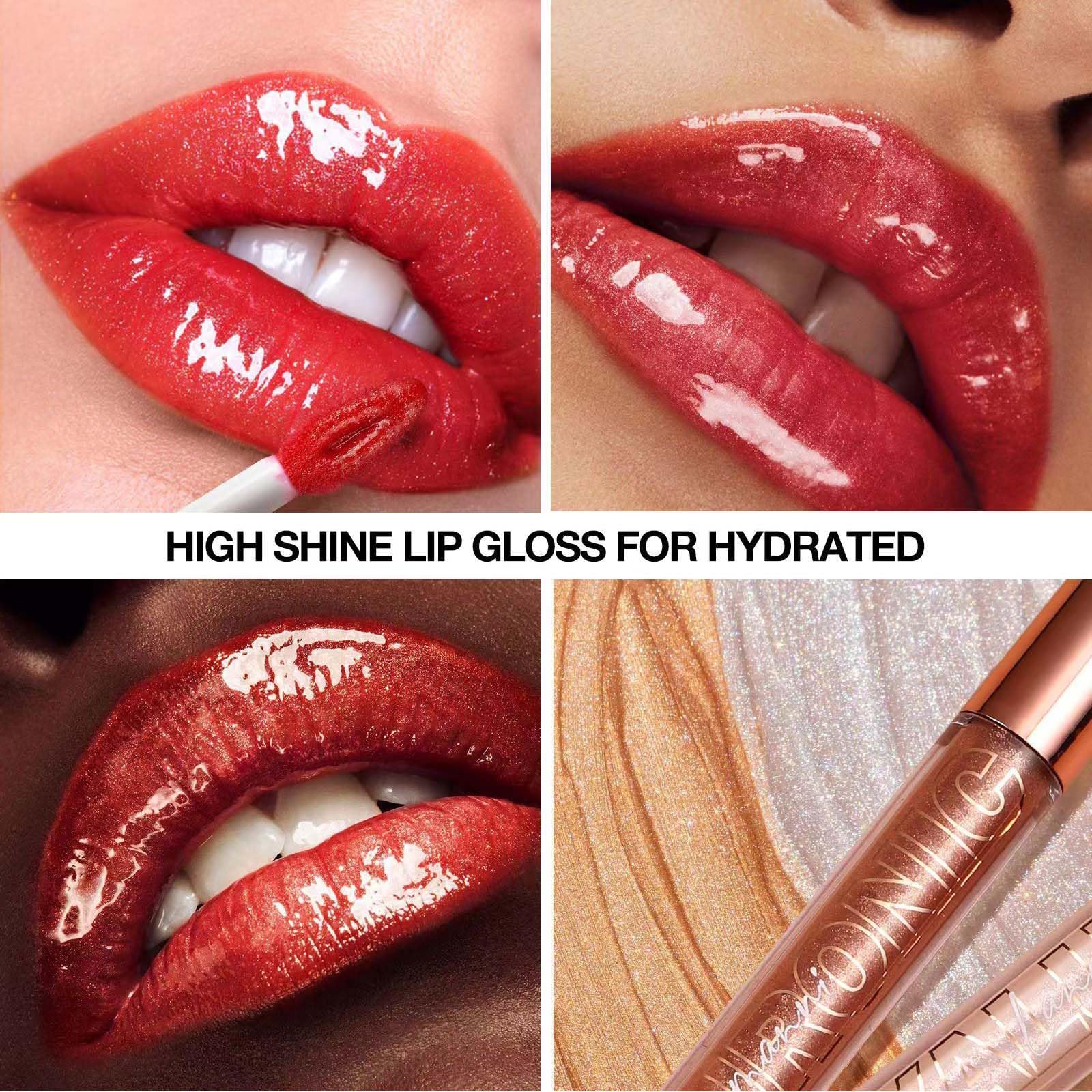 Twlbxmg Honey Lip Gloss Lip Plumper Gloss Tinted Glitter Lipgloss Lip Oil Moisturizing High Shine And Vegan Plumping Lip Gloss F