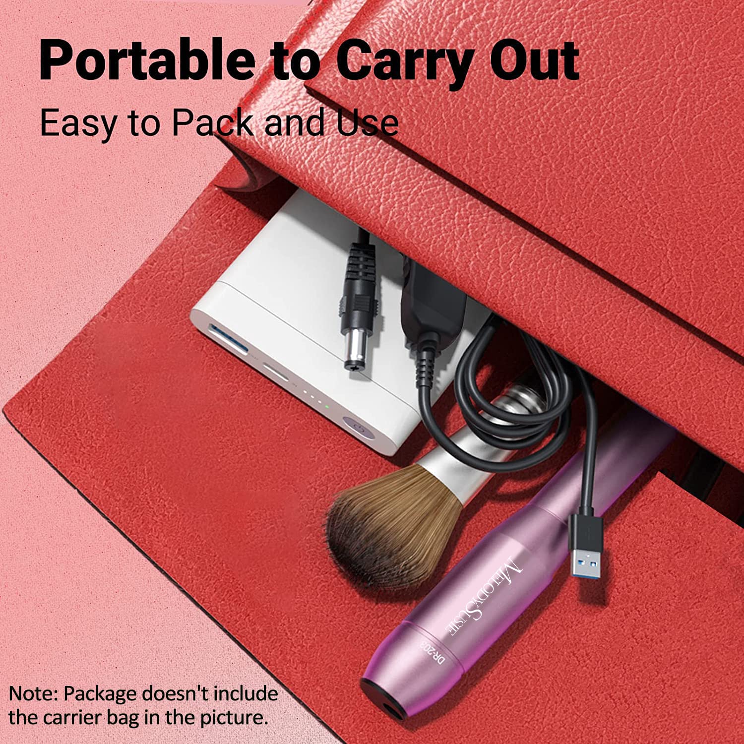 MelodySusie 11-in-1 Electric Nail Drill Kit - Portable Efile Set for Acrylic & Gel Nails, Purple Manicure & Pedicure Tool with Bits & Brush