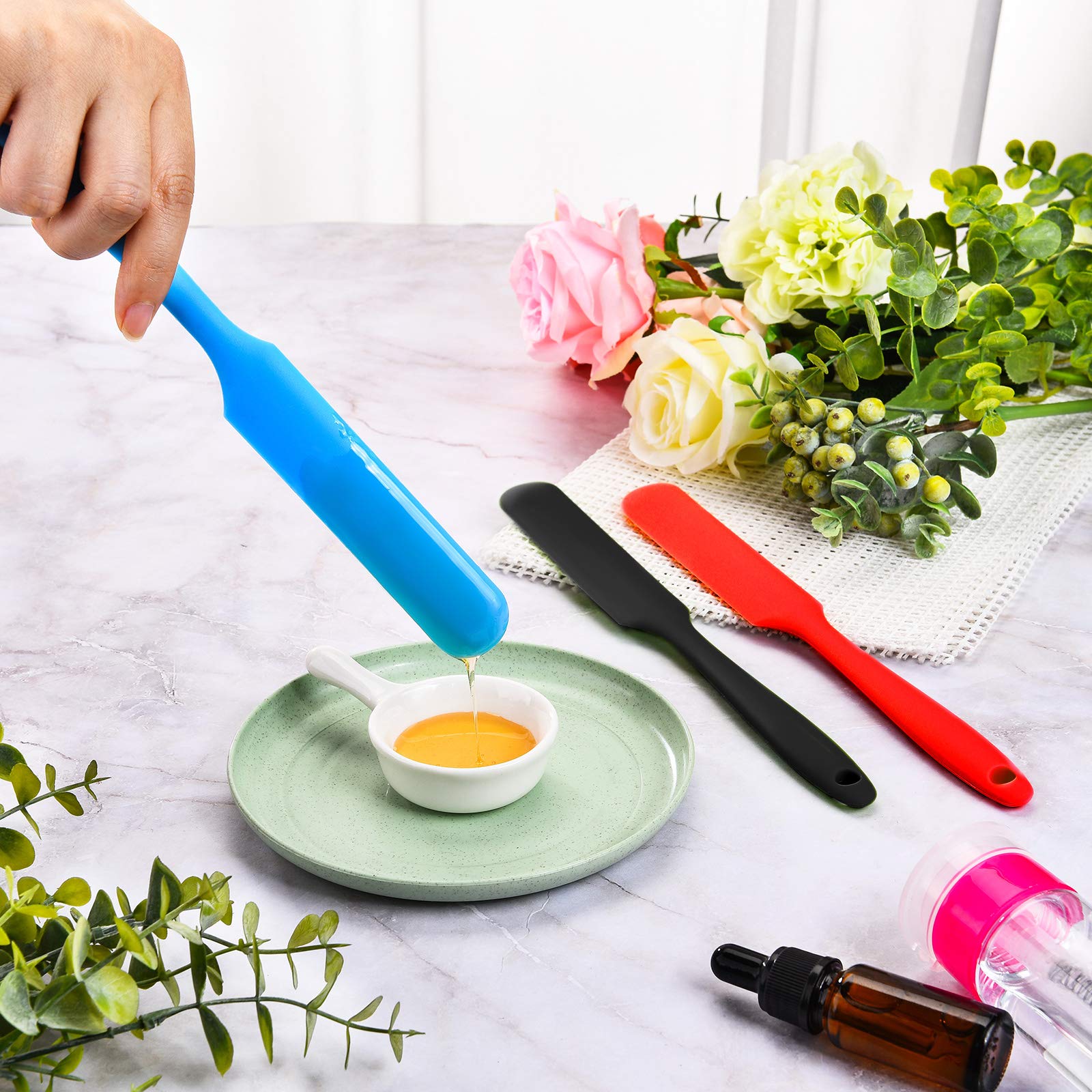 Mudder 3 Pieces Non-Stick Wax Spatulas Silicone Spatula Waxing Applicator Hair Removal Sticks Applicator Spatula Reusable Scrape