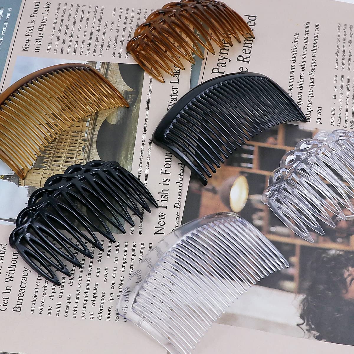 24 Pieces Hair Side Combs French Twist Hair Combs Lightweight Plastic 11/25 Teeth Comb For Women Girls Hairstyle Accessories(11