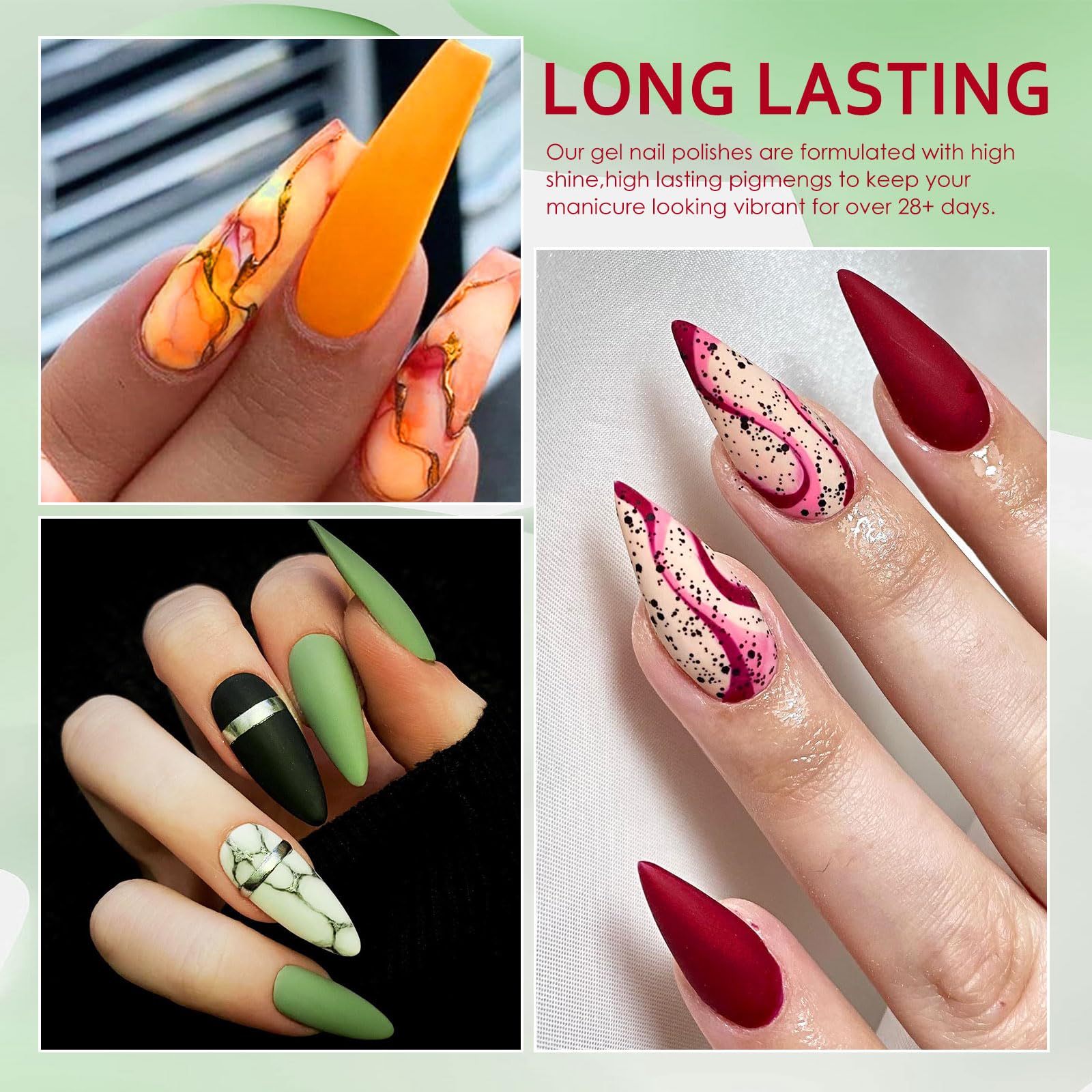 Meet Across 12Pcs Gel Nail Polish Set,Soak Off Uv Led Lamp Gel Nail Polish Kit,Fashion Shimmer Nail Art Design Gifts For Women M