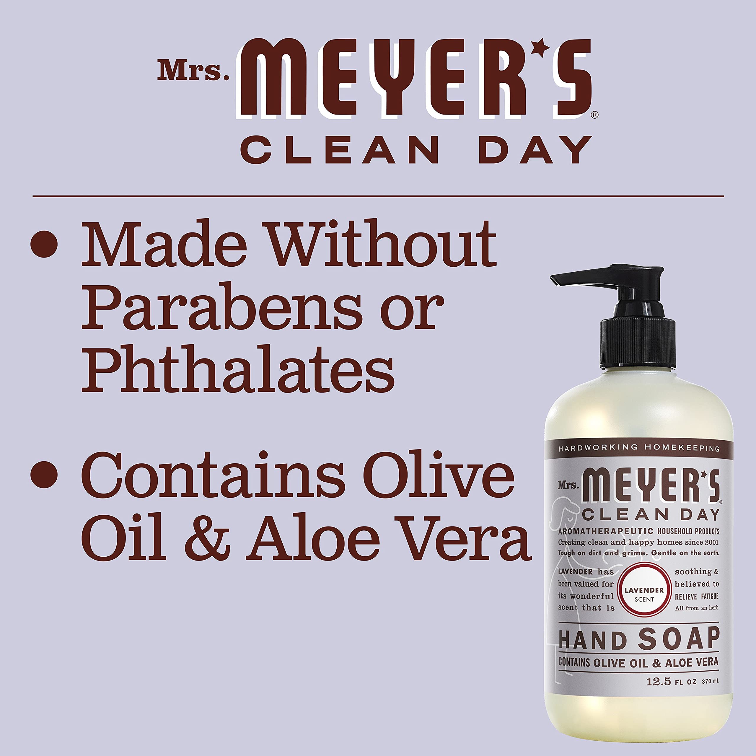 Mrs. Meyer'S Clean Day Hand Soap Refill, Made With Essential Oils, Biodegradable Formula, Lavender, 33 Fl. Oz - Pack Of 2