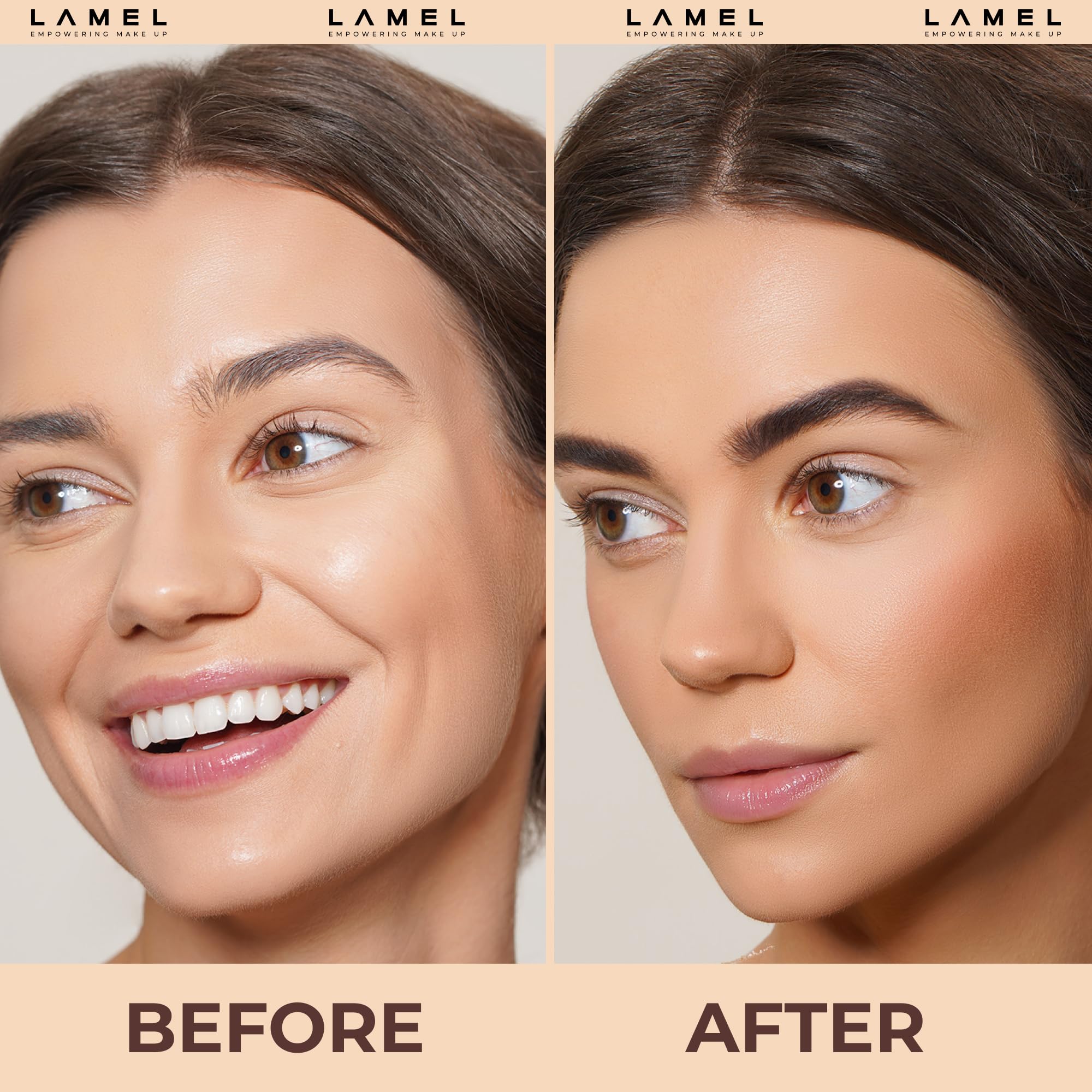Lamel Sunkissed Matte Bronzer Face Powder - Non-Shimmer, Long Lasting, Non-Greasy Bronzing Organic Makeup Formula - Matte Finish