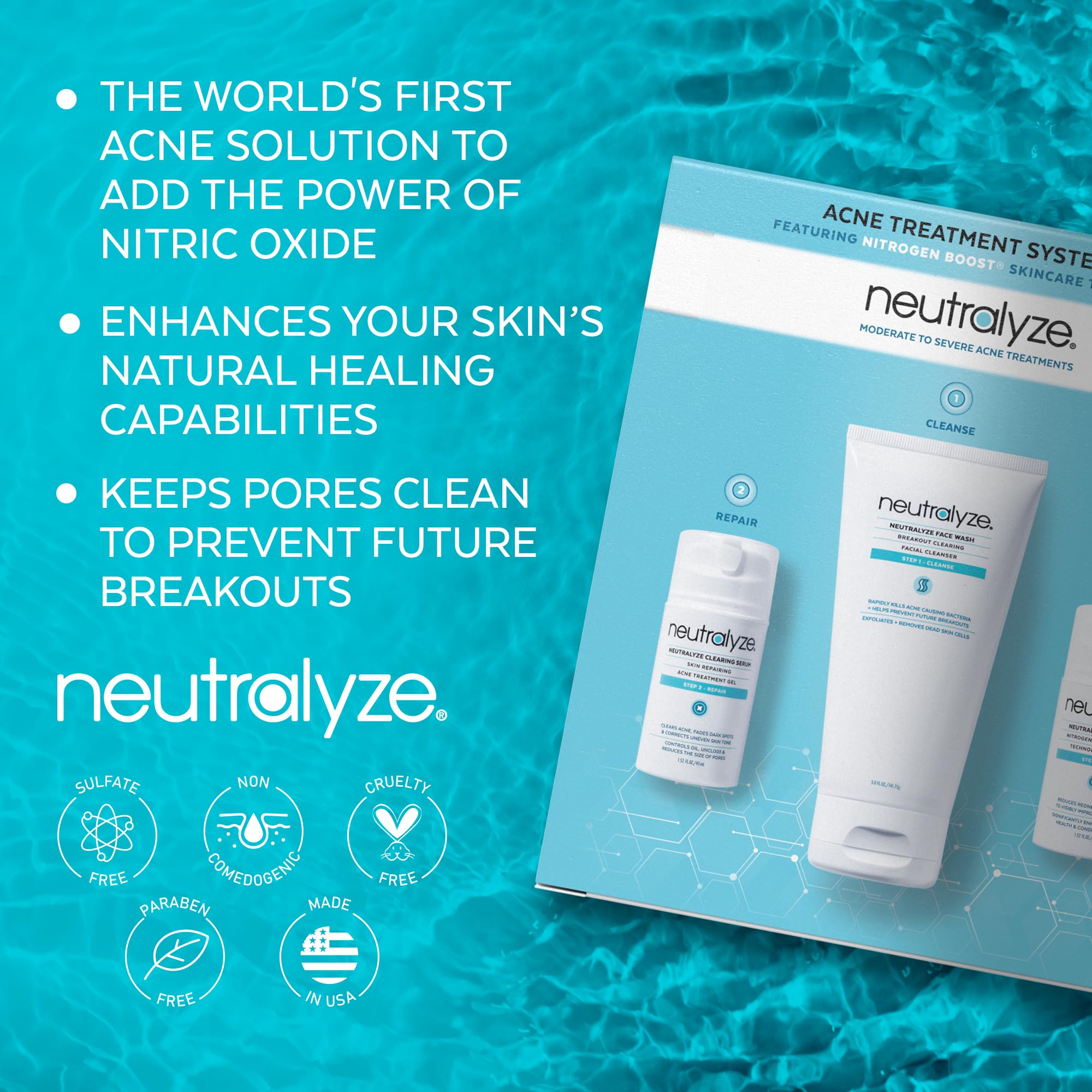 Neutralyze Moderate To Severe Acne Treatment Kit 2.0 - Maximum Strength Acne Kit, 2% Salicylic Acid, 2% Mandelic Acid & Nitrogen
