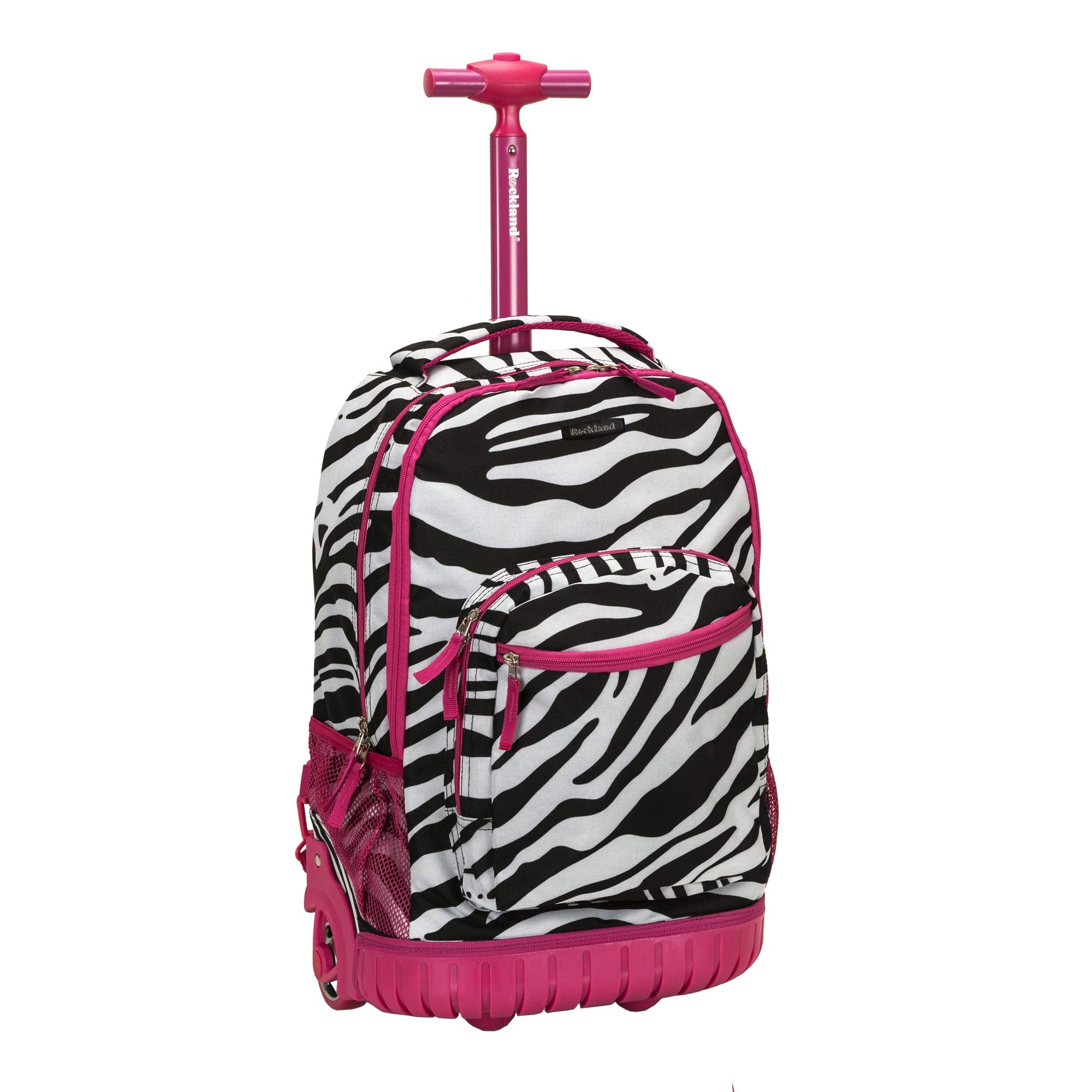 19 Inch  Rolling Backpack - Pinkzebra