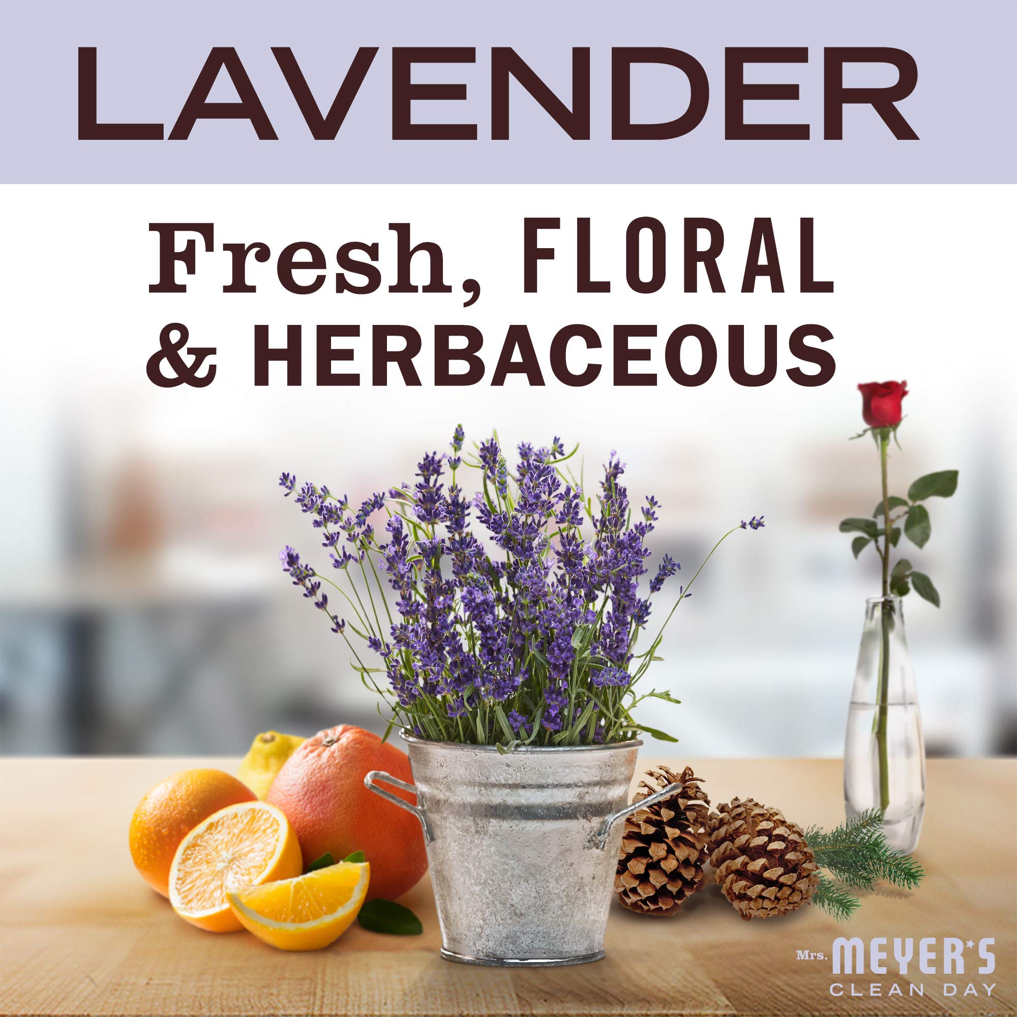 Mrs. Meyer'S Clean Day Hand Soap Refill, Made With Essential Oils, Biodegradable Formula, Lavender, 33 Fl. Oz - Pack Of 2