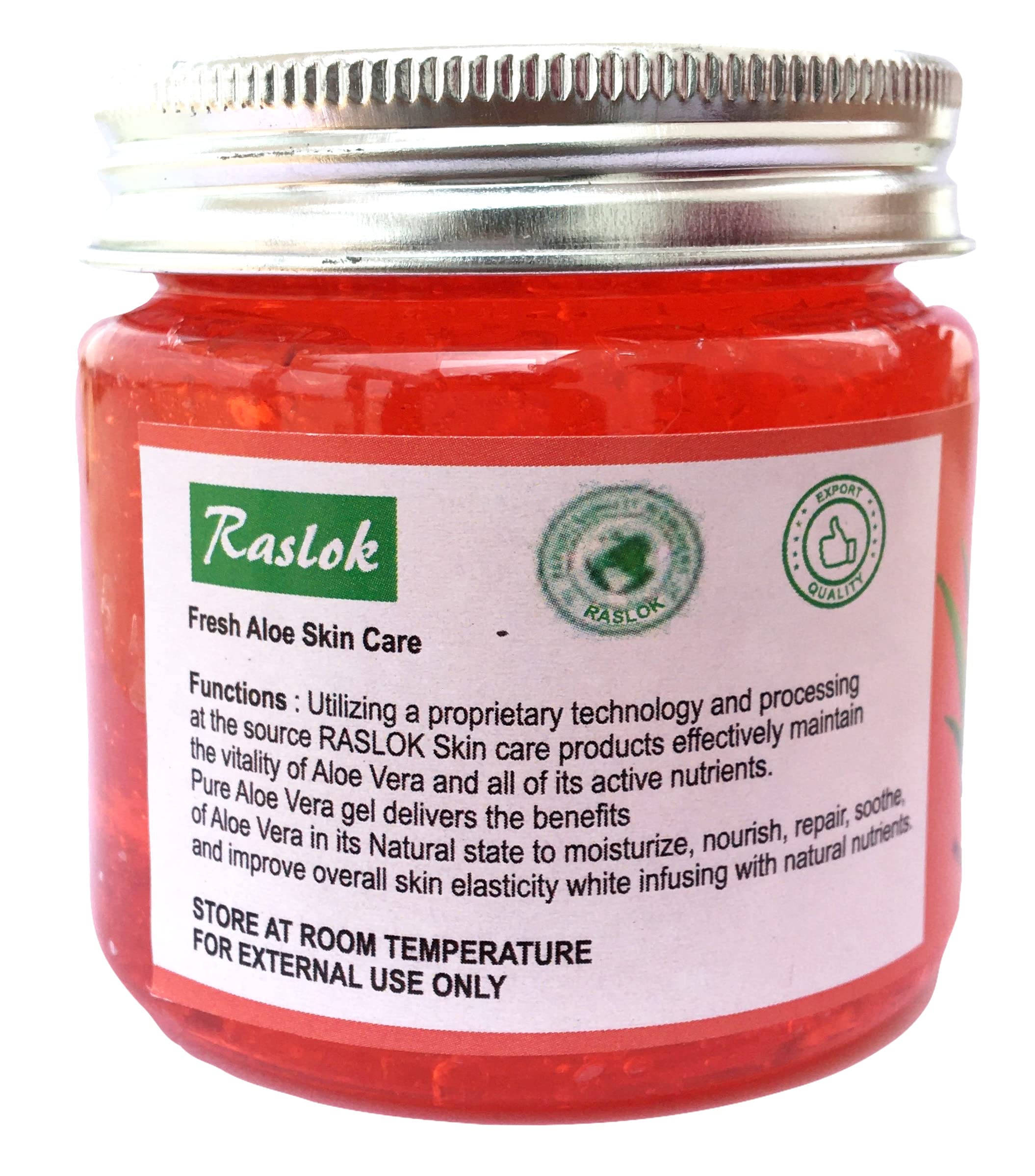 Raslok Aloe Vera Gel Pure Natural Organic Aloe Gel For Moisturizing Face Skin & Hair Care (Hibiscus, 7.76 Oz)