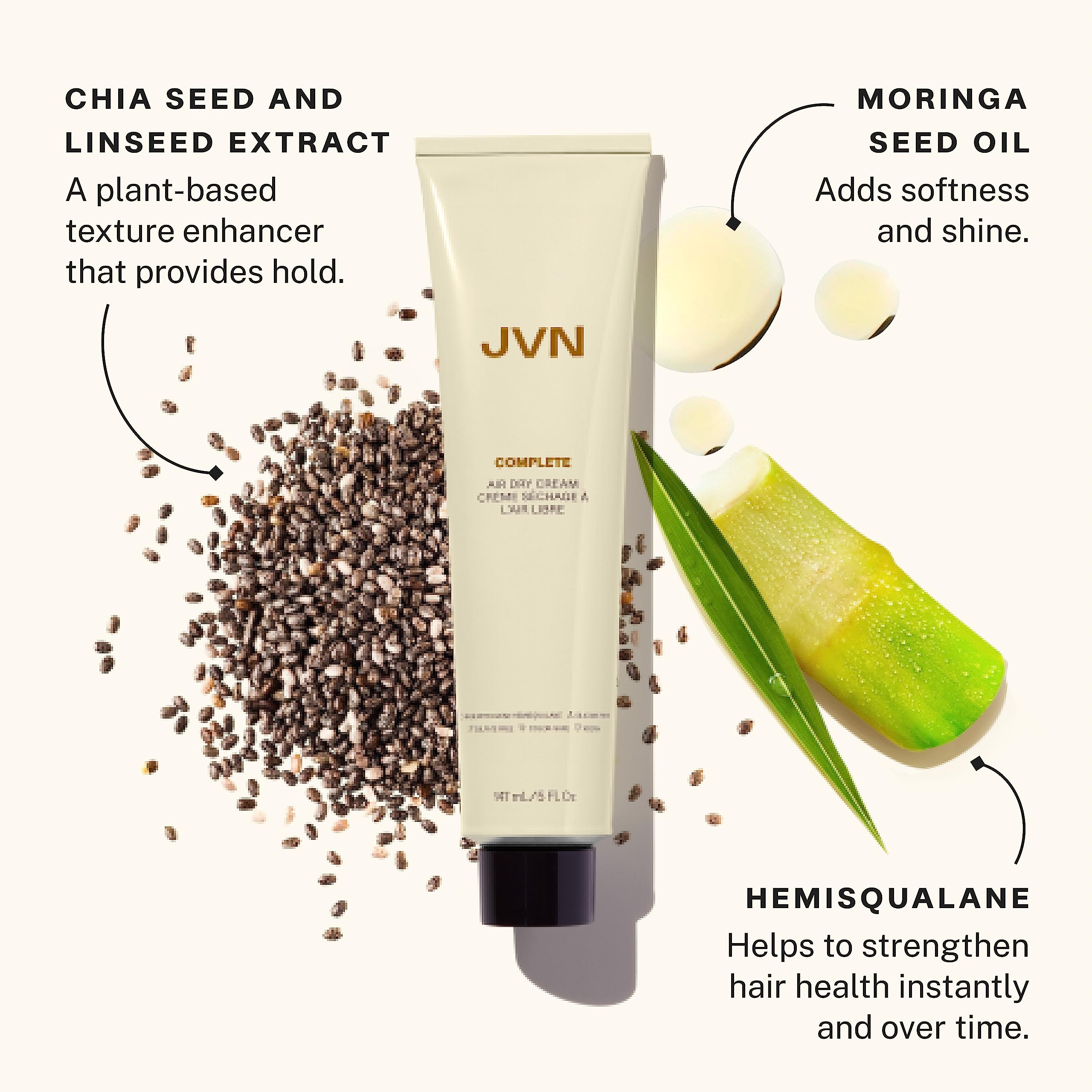 Jvn No Heat Air Dry Cream, Hair Styling Cream - 5 Fluid Ounces, Smoothens And Defines Hair, Sulfate-Free, Curl Enhancing, Moistu