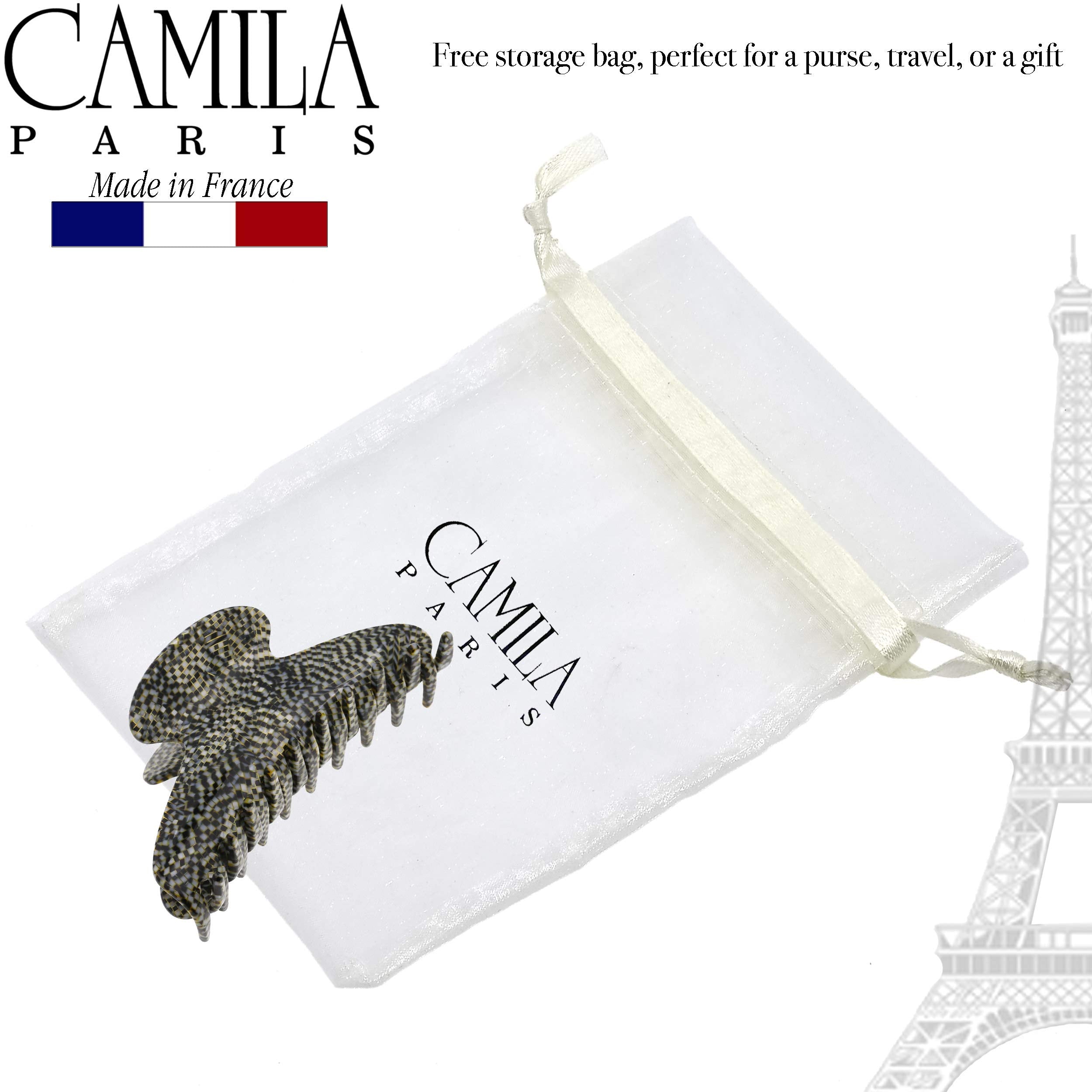 Camila Paris Hair Clip, Cp3037, 4.25 Inch, French Made For Women With Thick, Curly, Wavy Hair, Handmade, Opera, Strong Hold, Gri