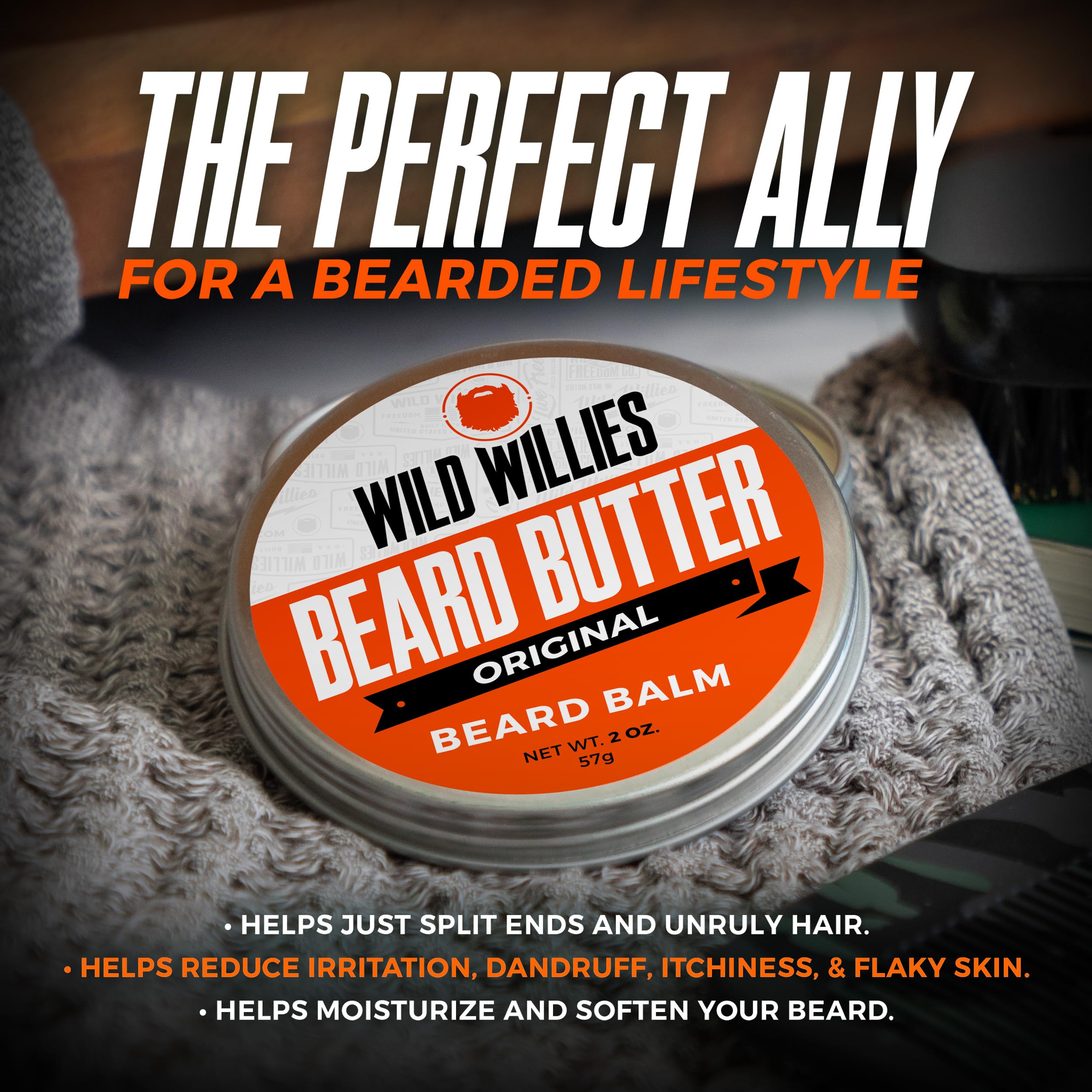 Wild Willies Beard Butter Leave-In Conditioner - Organic Beard Balm For Fast Beard Growth, Beard Care Softener - Beard Cream For