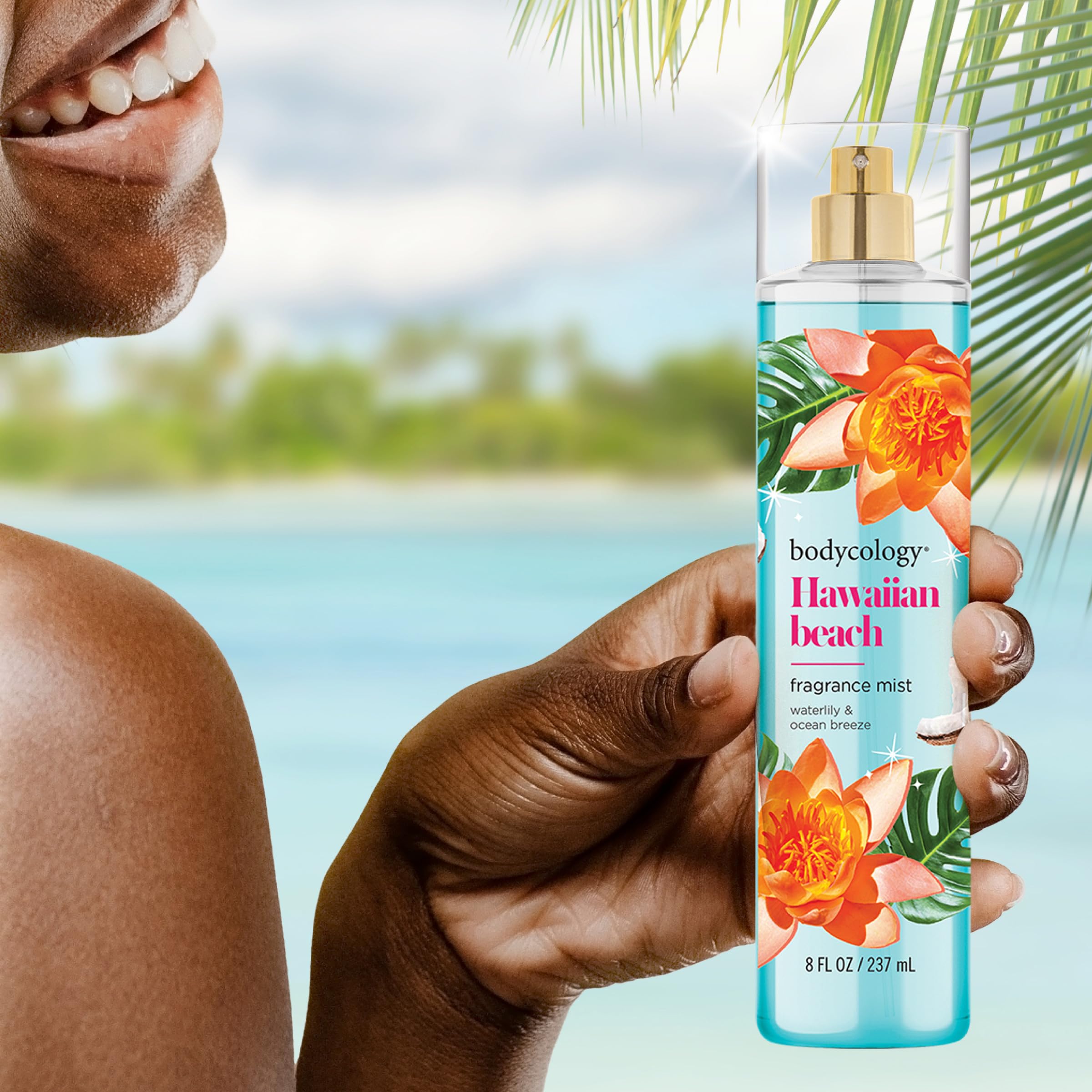 Bodycology Long-Lasting Fragrance Body Mist, Hawaiian Beach, 8 Fl Oz