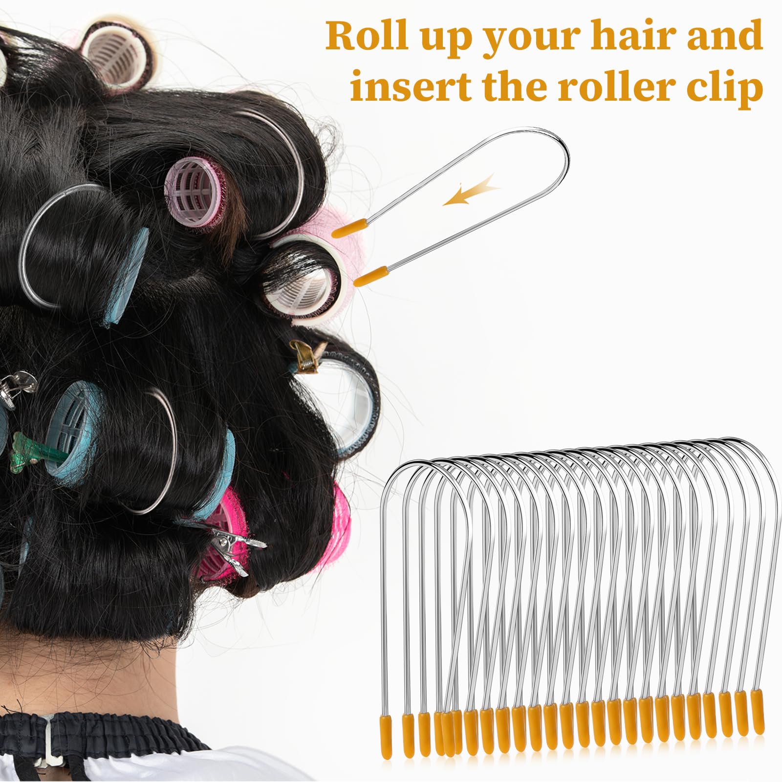 20 Pieces Hair Roller Clips And Pins Kit, Portable Travel Strong Securing Clips For Long Hair, Fit 1 Inch Rollers