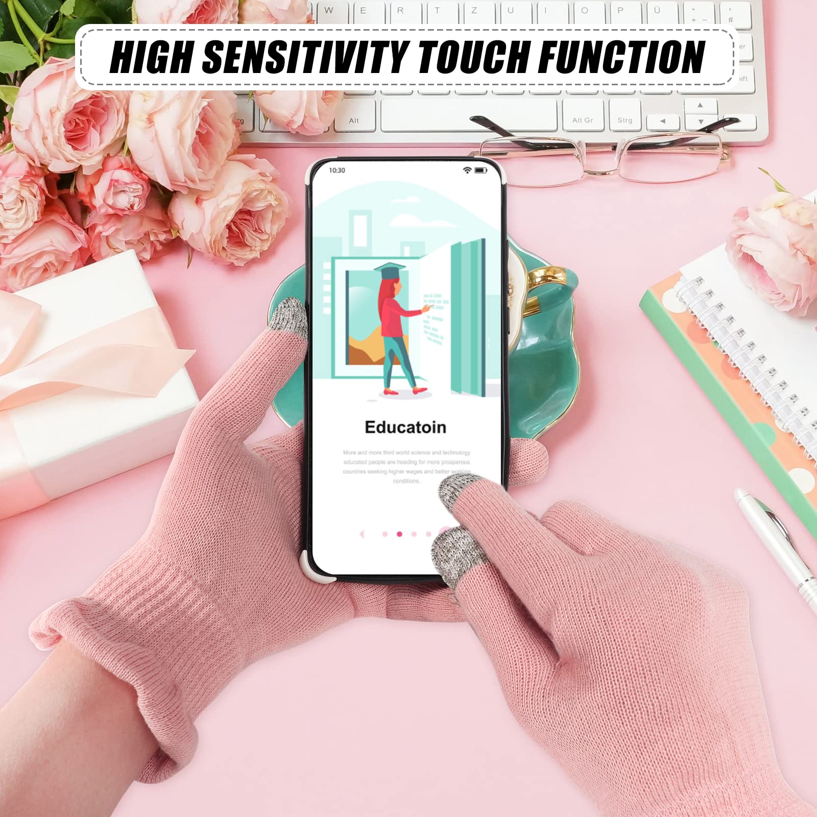 Donfri Cotton Moisturizing Gloves Overnight 2 Pairs Touchscreen Fingers For Spa Dry Hands Hand Care Day And Night Moisturizing (
