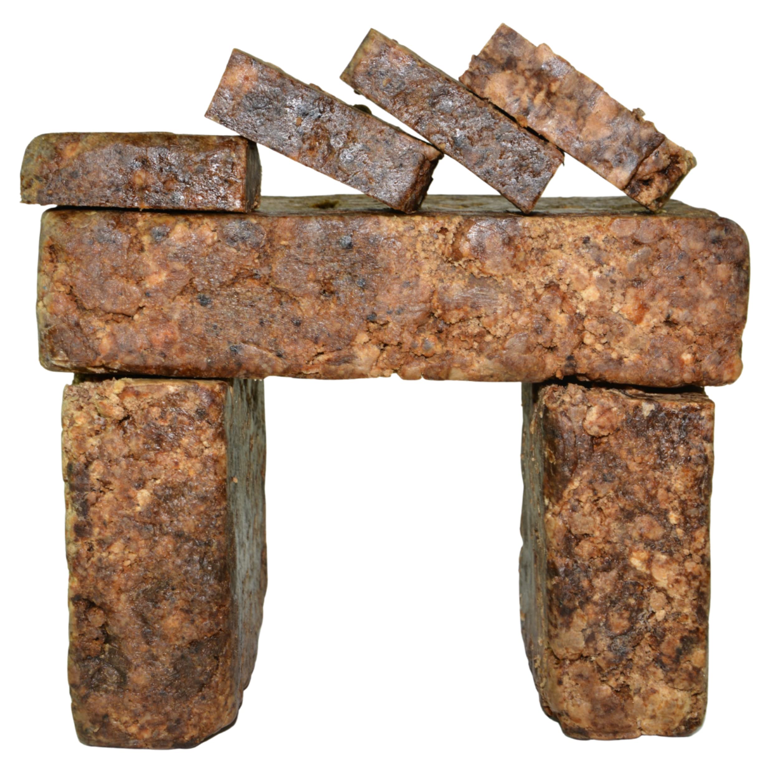 Raw African Black Soap Bar 8 oz. - 100% Pure Natural From Ghana. Acne Treatment, Aids Against Eczema & Psoriasis, Dry Skin, Scar