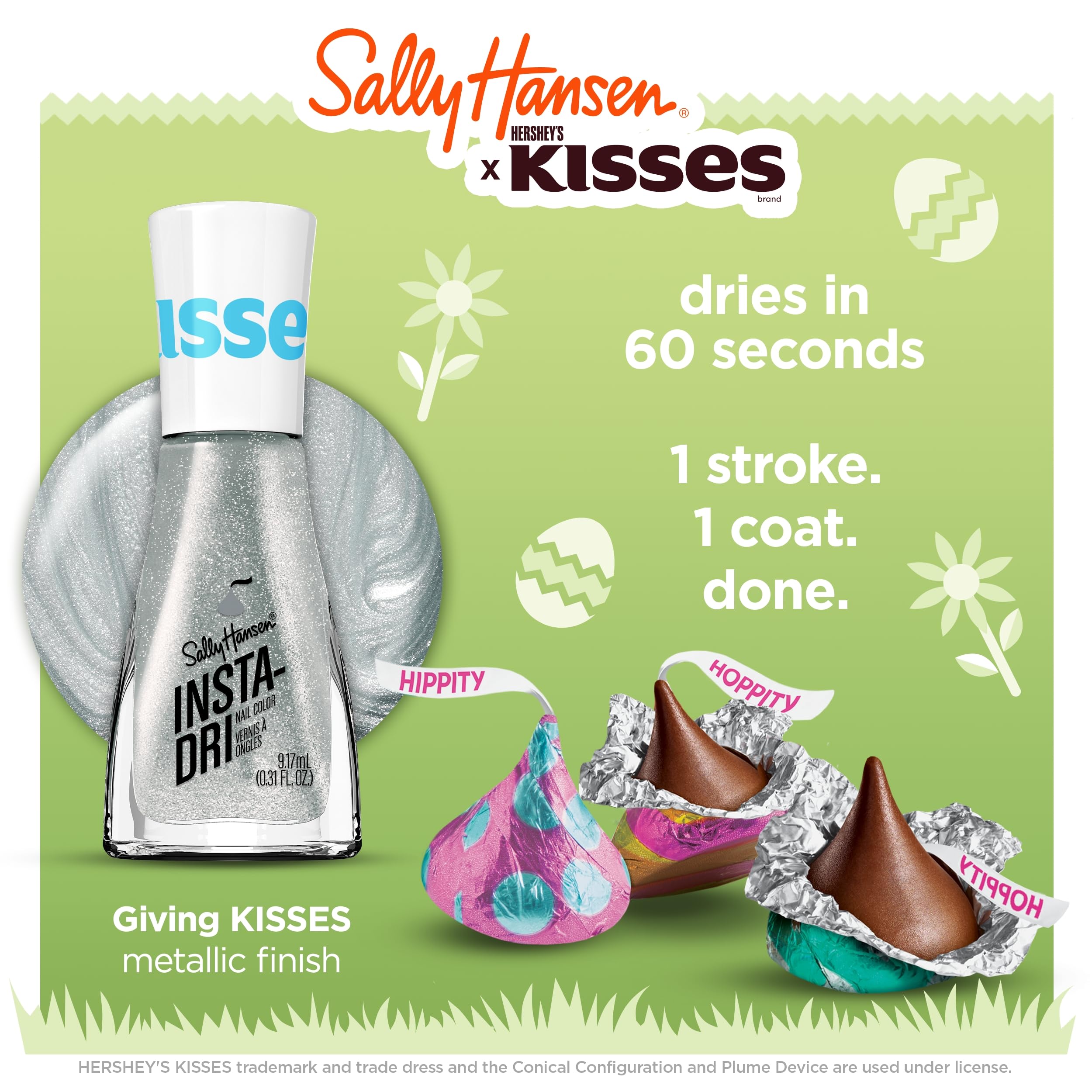 Sally Hansen Insta-Dri Nail Polish x Hershey's Kisses - Giving Kisses, 0.3 Fl Oz, Fast-Drying Color for Beautiful Nails