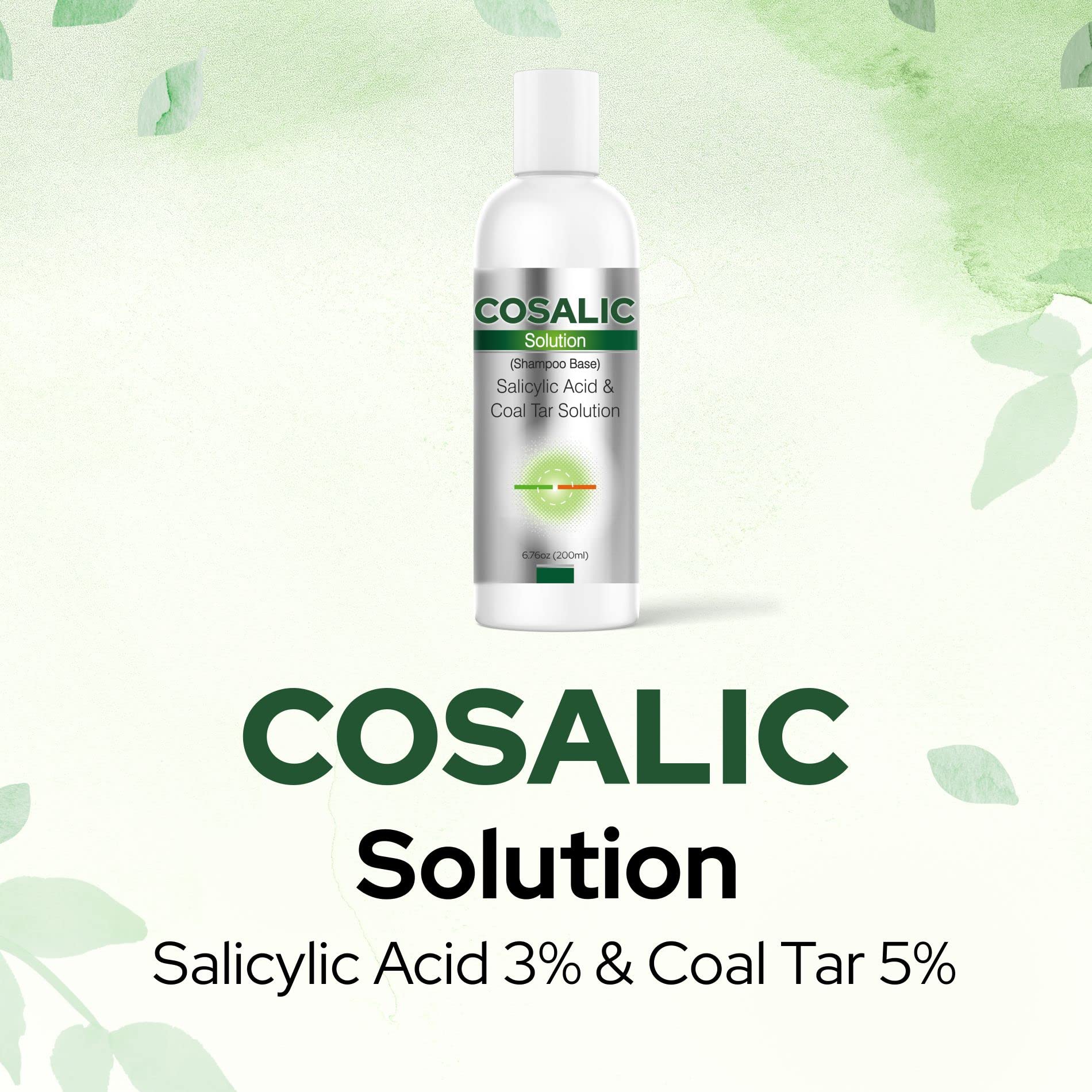 Cosalic Coal Tar And Salicylic Acid Solution/With Salicylic Acid For Dry Scalp Itch Relief Dandruff Free Shampoo/For Psoriasis &