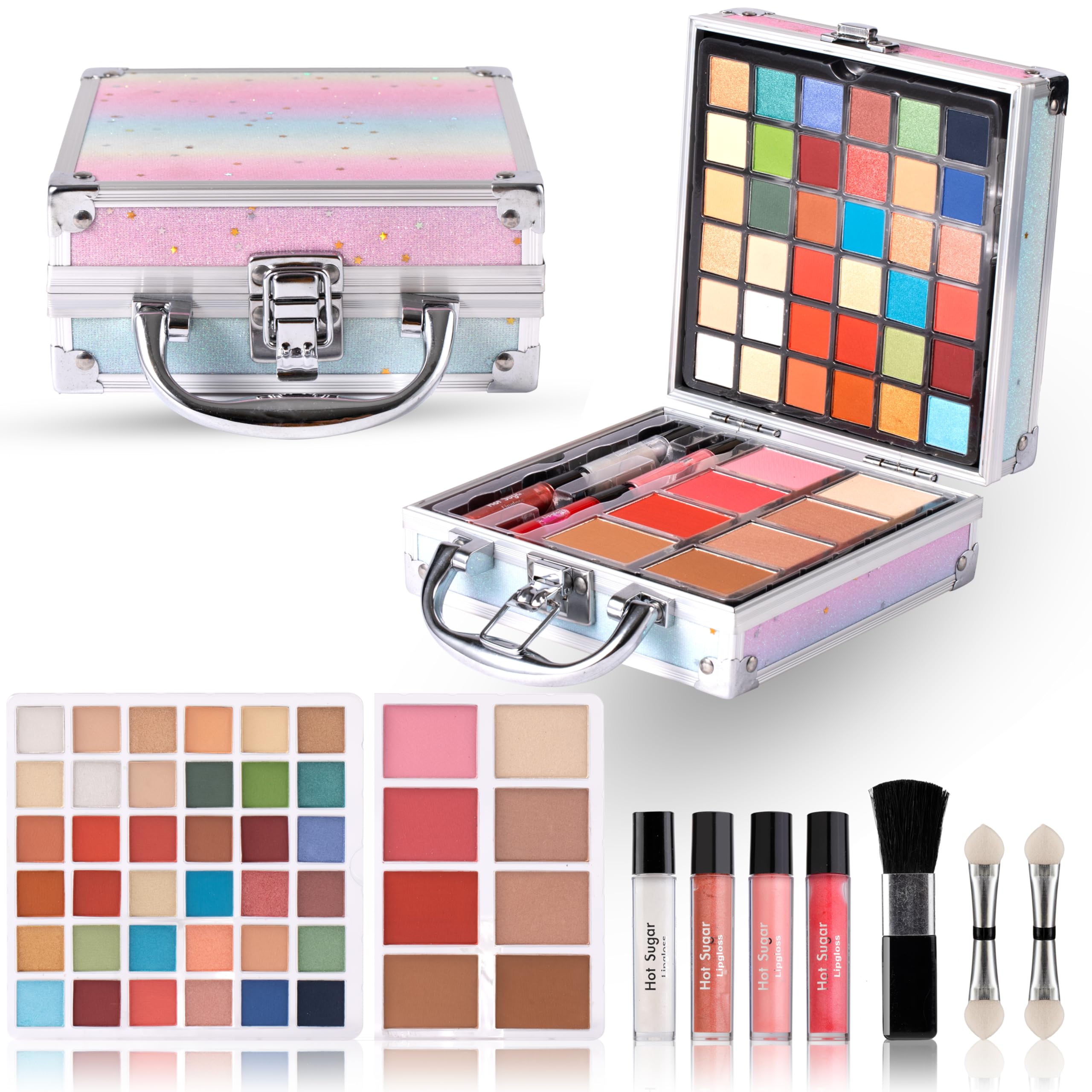 Hot Sugar Girls Makeup Kit Age 4-6 7-8 10-12, Little Girl Makeup Set, Makeup Kit for Teenagers 13-15 Includes Eyeshadow Lip Glos