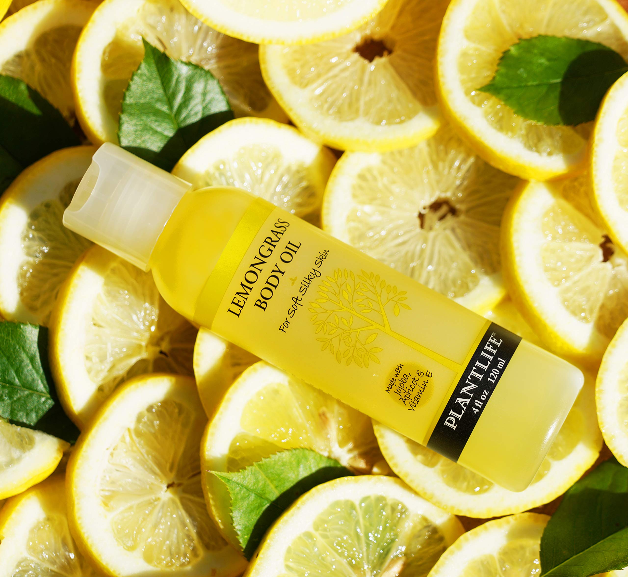 Plantlife Lemongrass Body Oil - Moisturizing Natural Body Oil For All Skin Types - Nourishing Dry Skin And Making It Feel Soft A