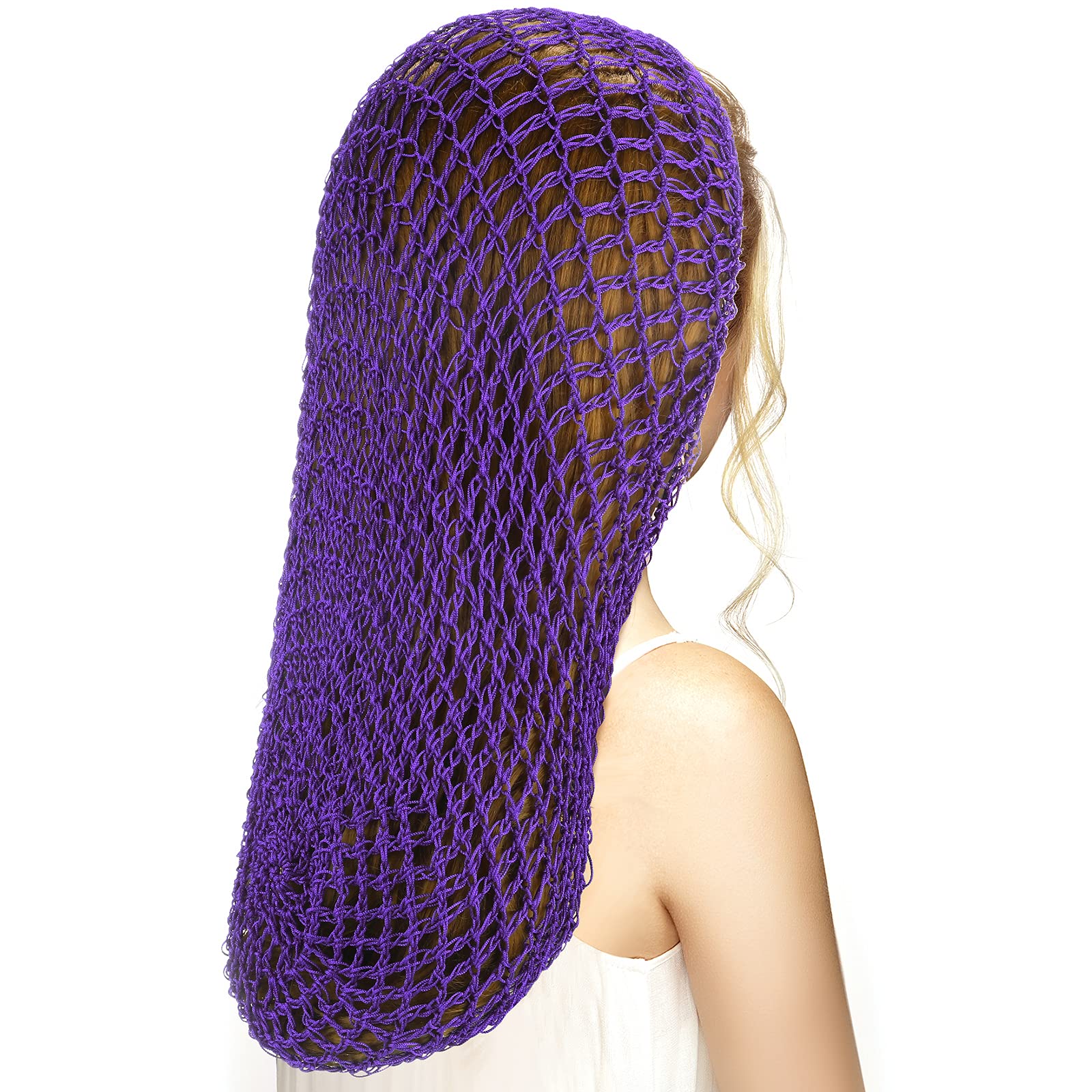 Waydress Hairband, 3 Pieces Mesh Crochet Hair Net Cap, Soft Rayon Snood Hat, Sleeping Cap, Hair Accessories For Women (Black, Pi