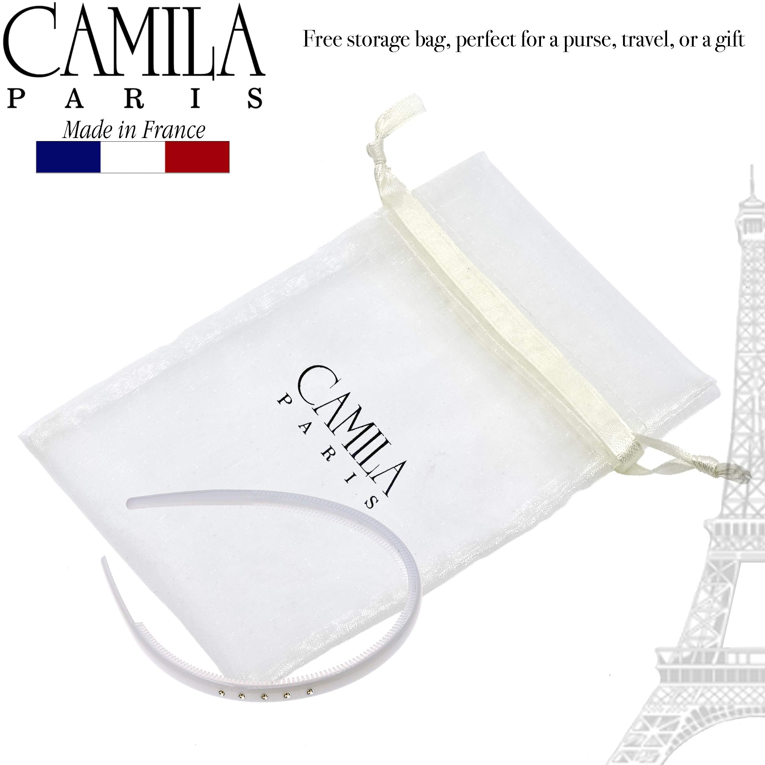 Camila Paris Cp2557 French Headband For Women, White, Very Flexible With Teeth For Strong Hold Grip, Women'S Hairband, No Slip D