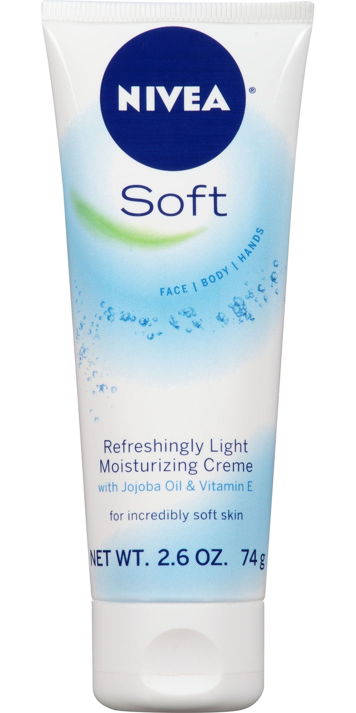 NIVEA Soft Moisturizing Crme - All-In-One Cream For Body, Face and Hands - Travel Size - 2.6 oz. Tube