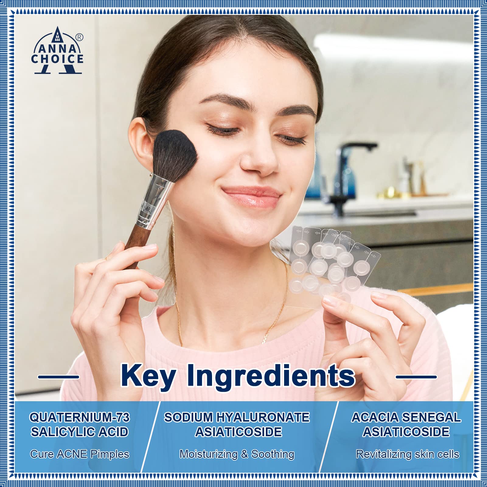 Annachoice Microdarts Acne Patches For Face, With Hyaluronate,Salicylic Acid-Hydrocolloid Pimple Patch Cute-18 Patches