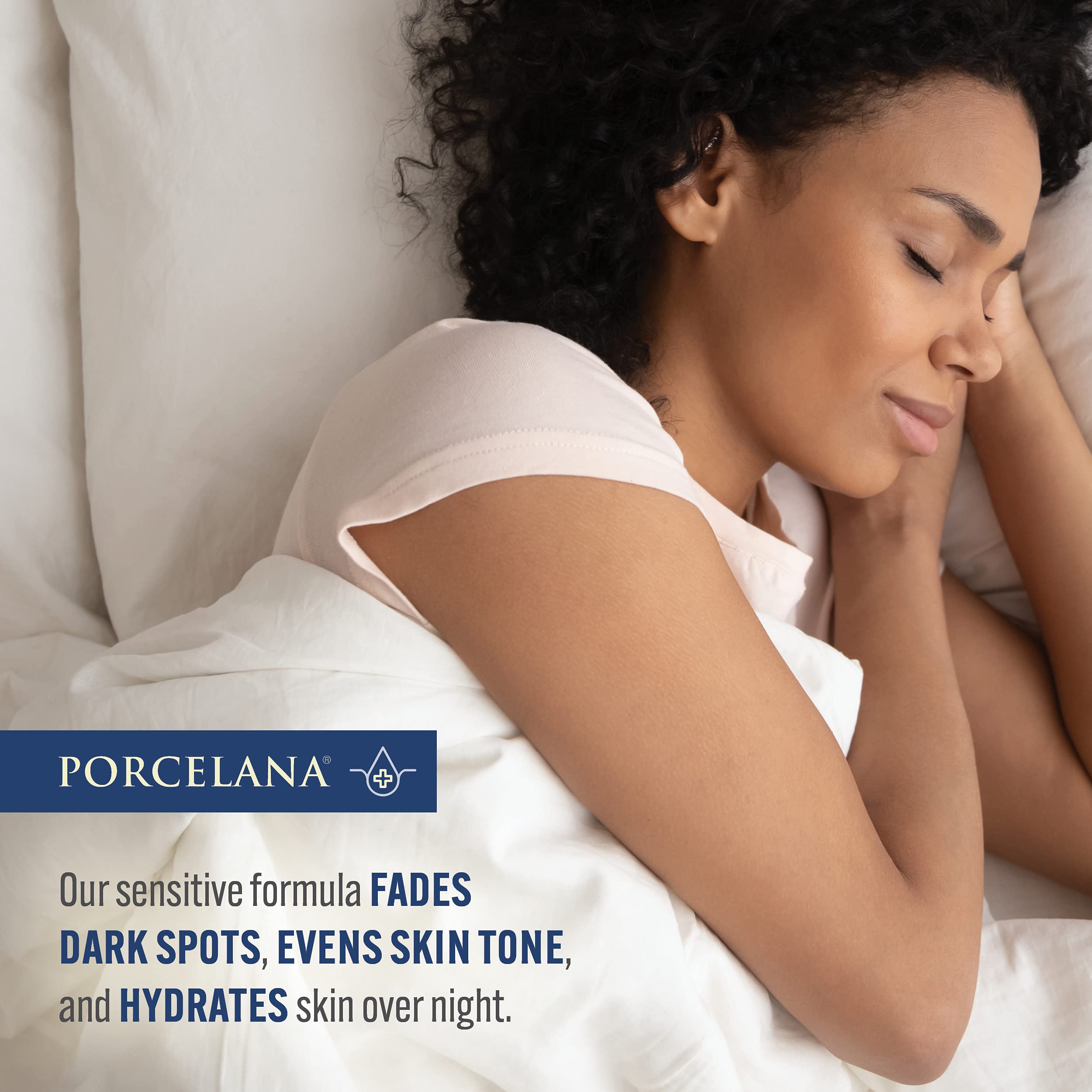 Porcelana Nighttime Hydration Cream Updated Formula - Fades Dark Spots & Evens Skin Tone - For Sun Or Age Spots, Acne Scarring,