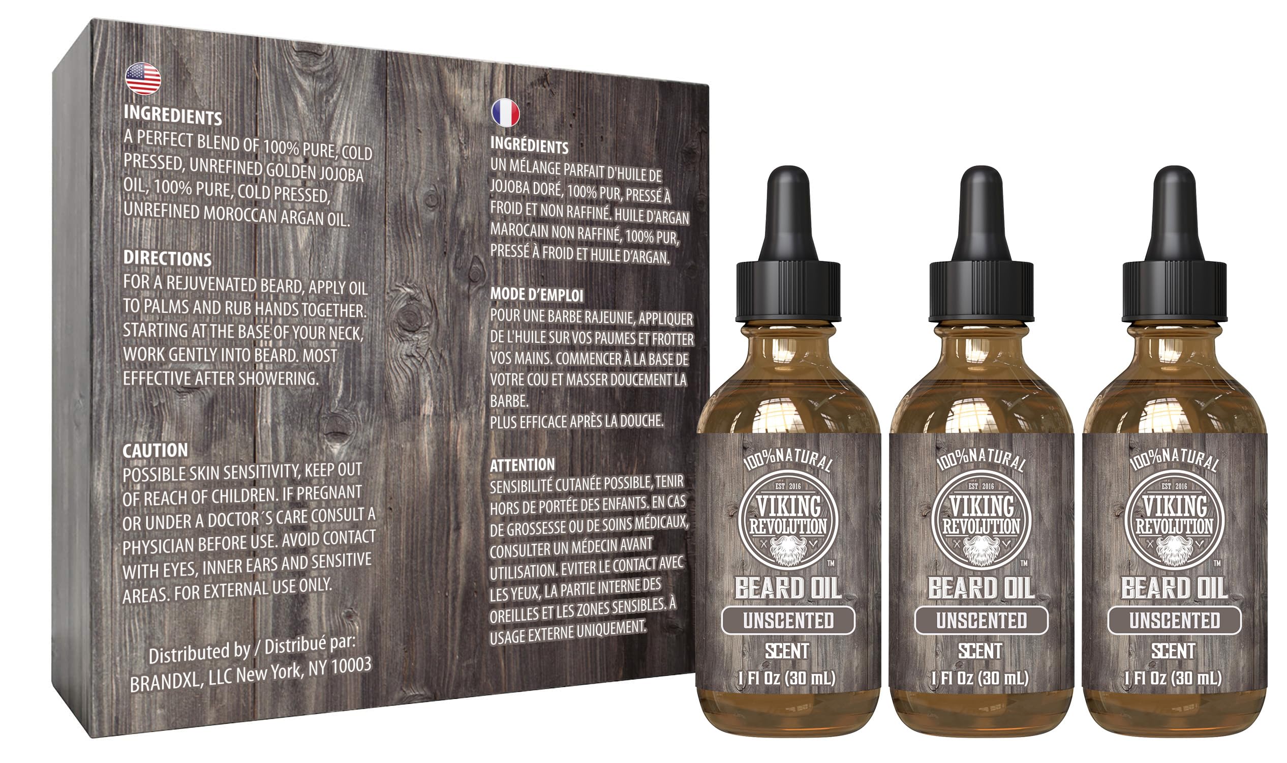 Viking Revolution Beard Oil For Men - Unscented - Natural Mens Beard Oil With Argan Oil And Jojoba Oil - Beard Softener, Strengt