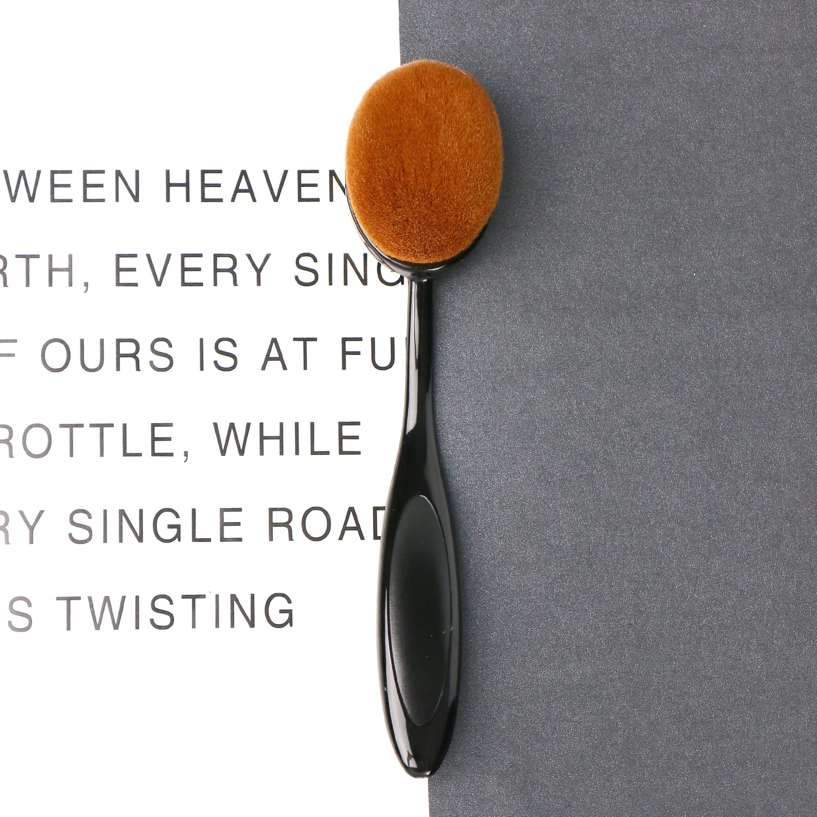Yoseng Foundation Brush For Liquid Makeup,Oval Black Medium Toothbrush Makeup Brushes Fast Flawless Application Liquid Cream Pow