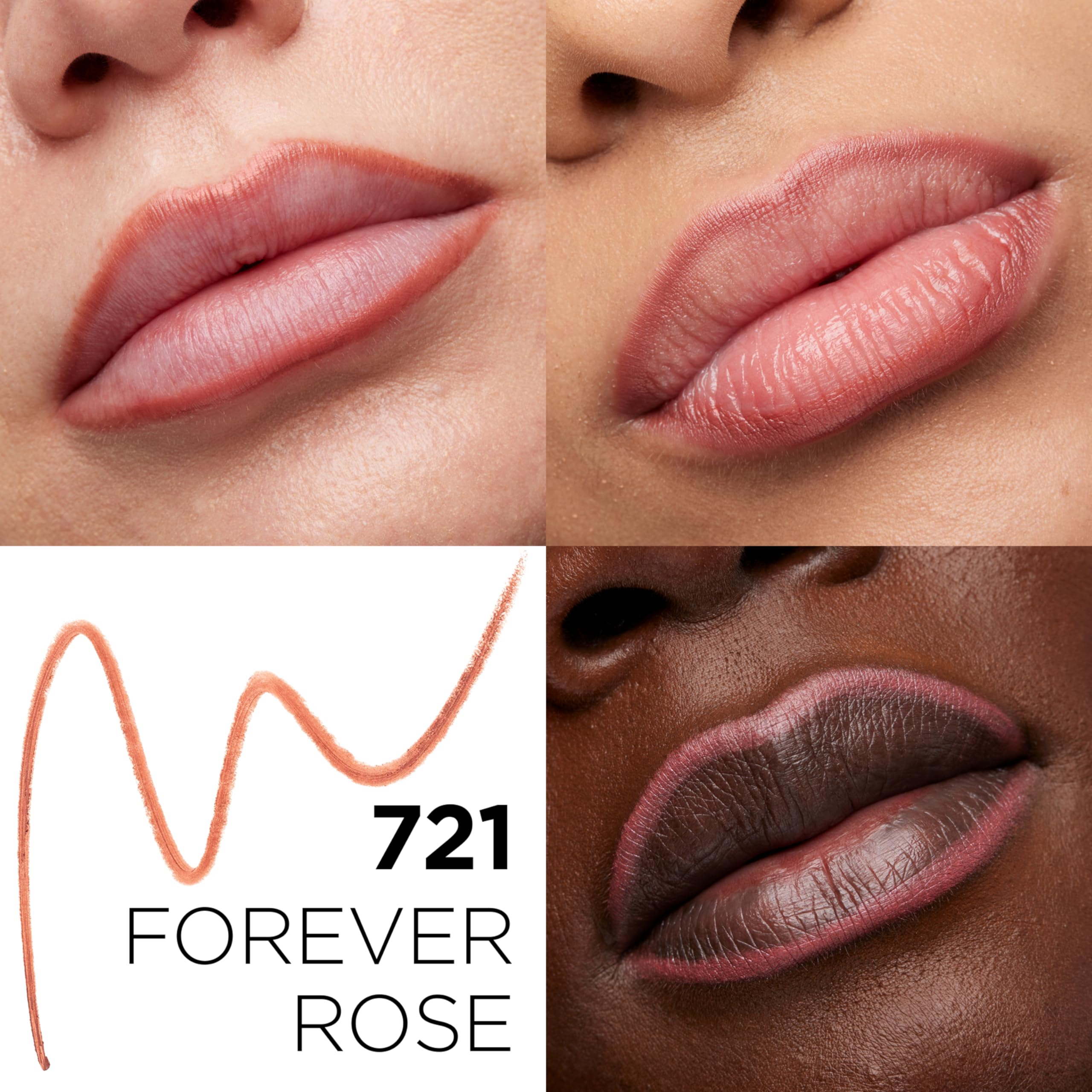 L'Oreal Paris Colour Riche Lip Liner Pencil, Creamy Lip Liner With Omega 3 And Vitamin E, 721 Forever Rose (Deep Berry Rose)
