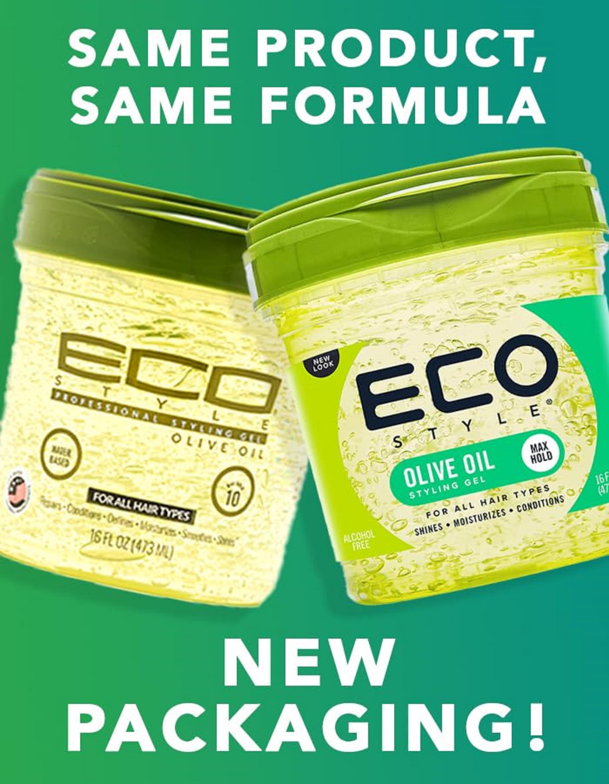 Eco Style Ecoco Style Gel Olive Oil-100% Pure Olive Oil-Adds Shine And Tames Split Ends-Weightless Style-Nourishes And Repairs-A